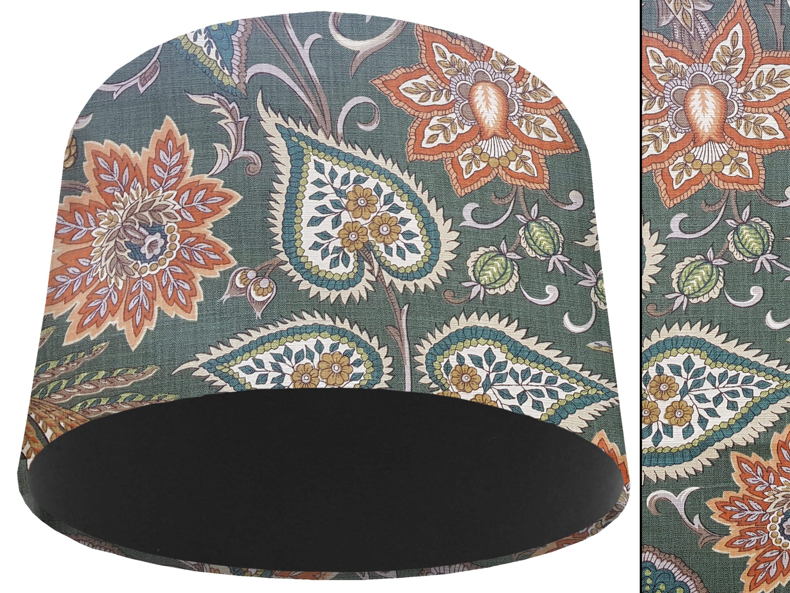 Paisley Green Light Shade Black, Bold Contemporary Home