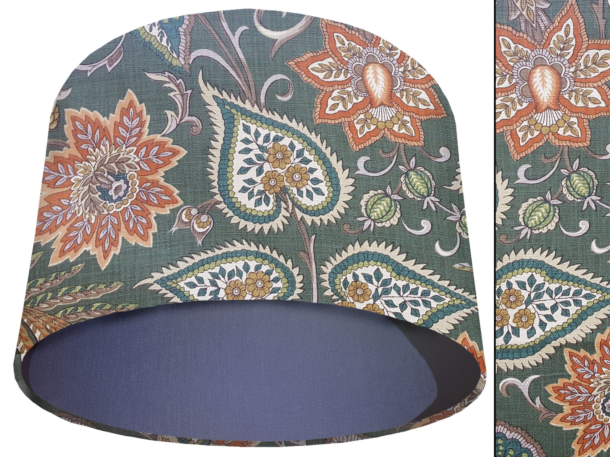 Paisley Green Light Shade Blue, Bold Contemporary Home