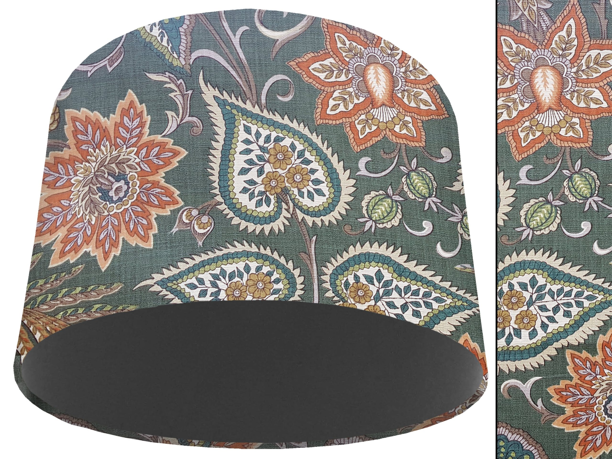 Paisley Green Light Shade Dark Grey, Bold Contemporary Home
