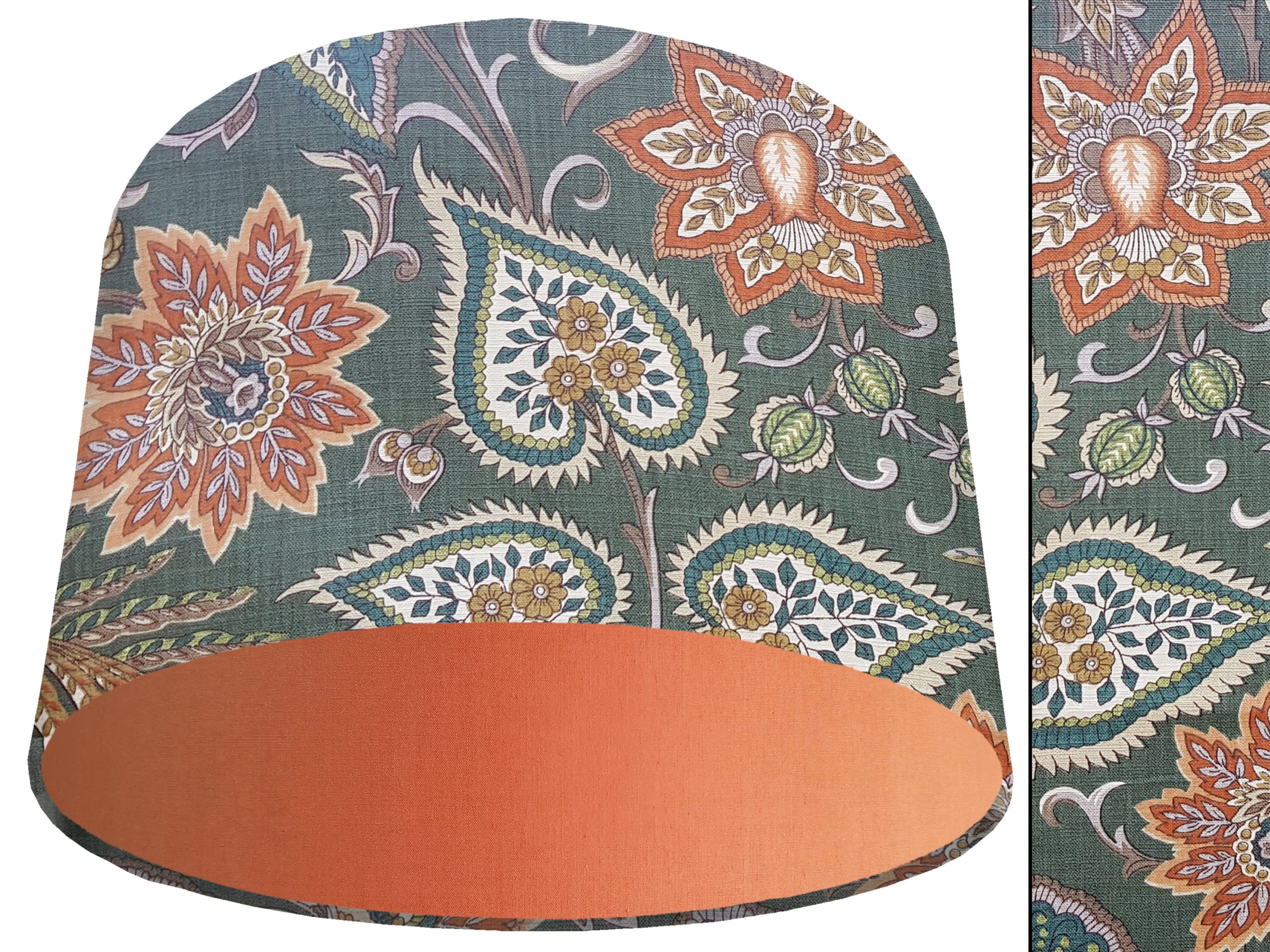 Paisley Green Light Shade Orange, Bold Contemporary Home