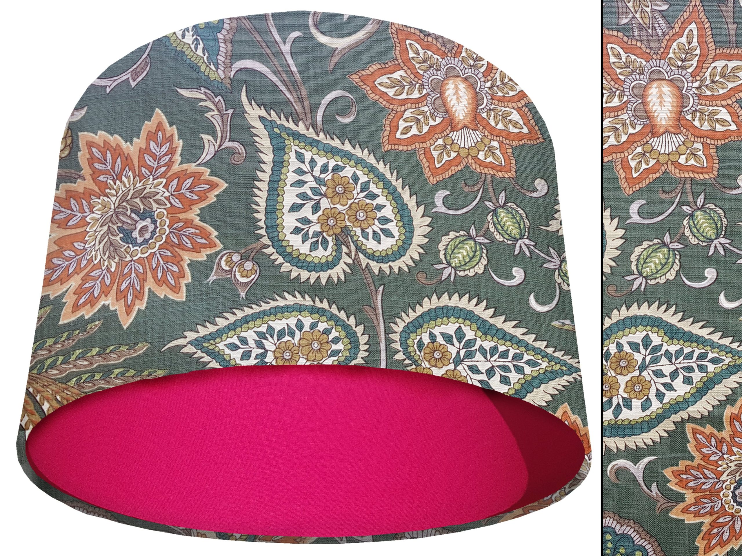 Paisley Green Light Shade Pink, Bold Contemporary Home