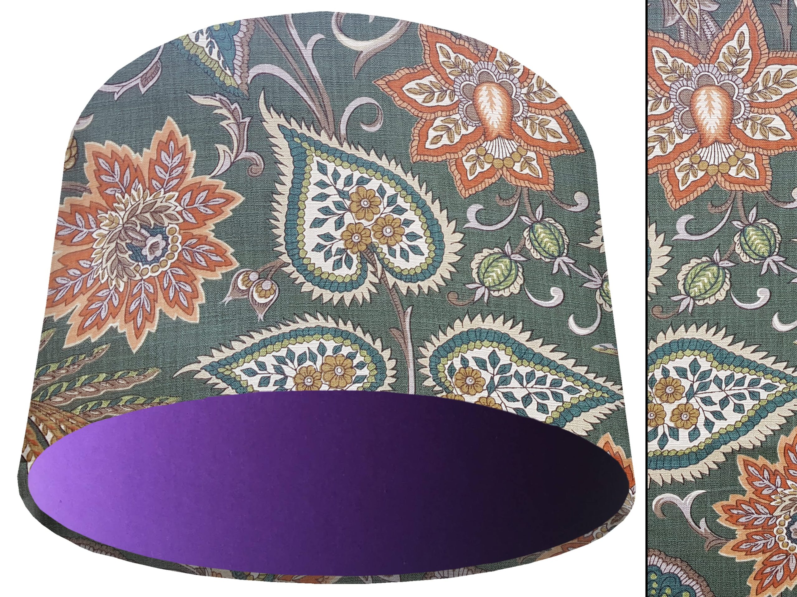 Paisley Green Light Shade Purple, Bold Contemporary Home