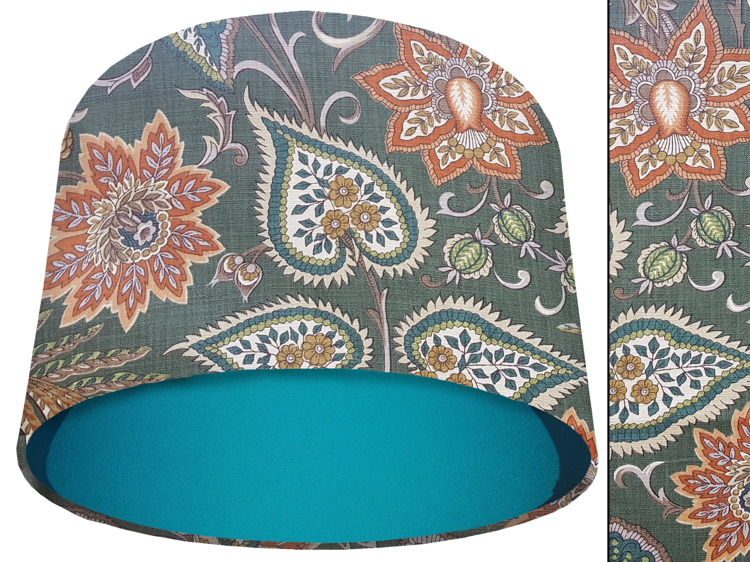 Paisley Green Light Shade Teal, Bold Contemporary Home