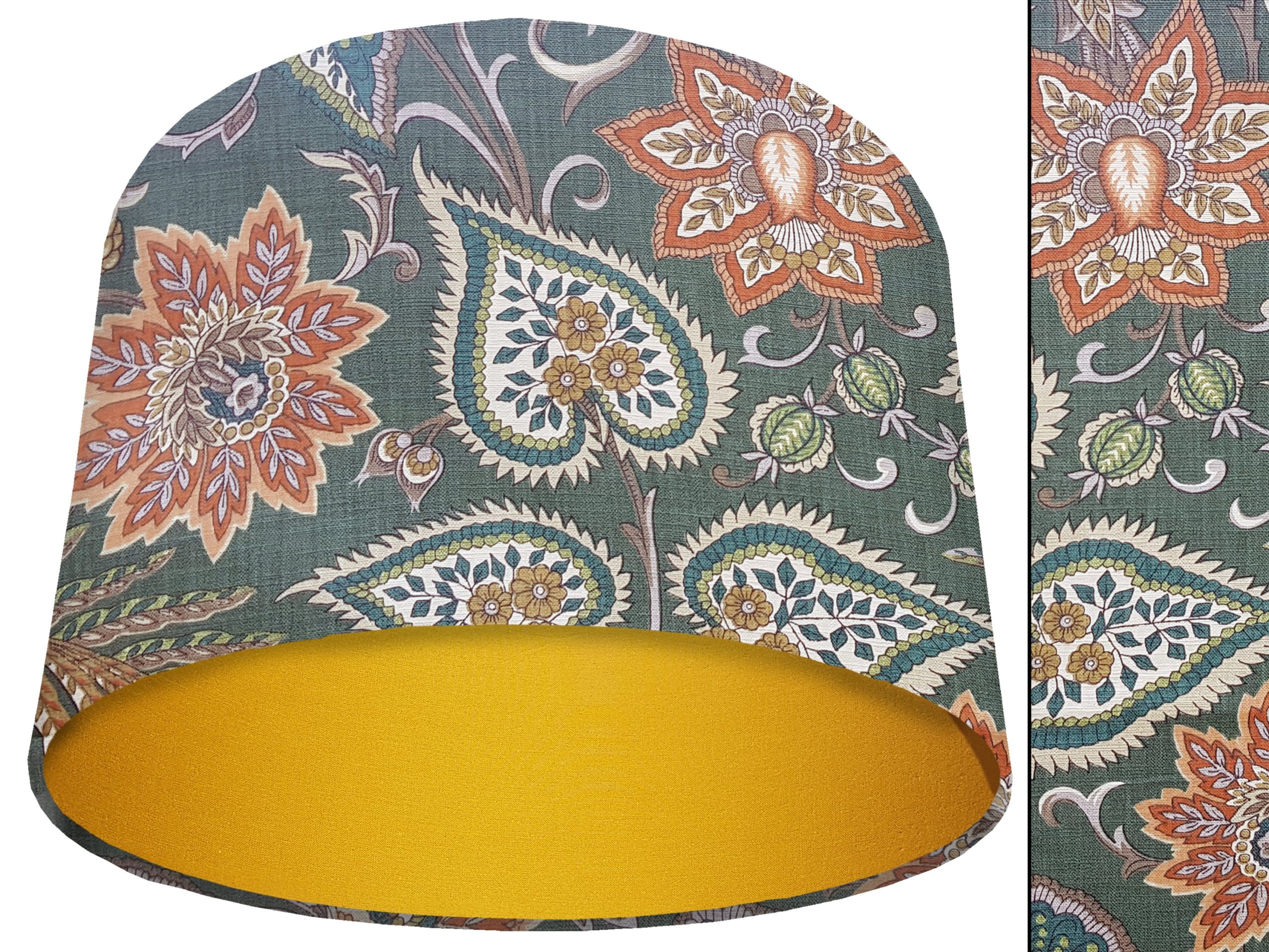 Paisley Green Light Shade Yellow, Bold Contemporary Home