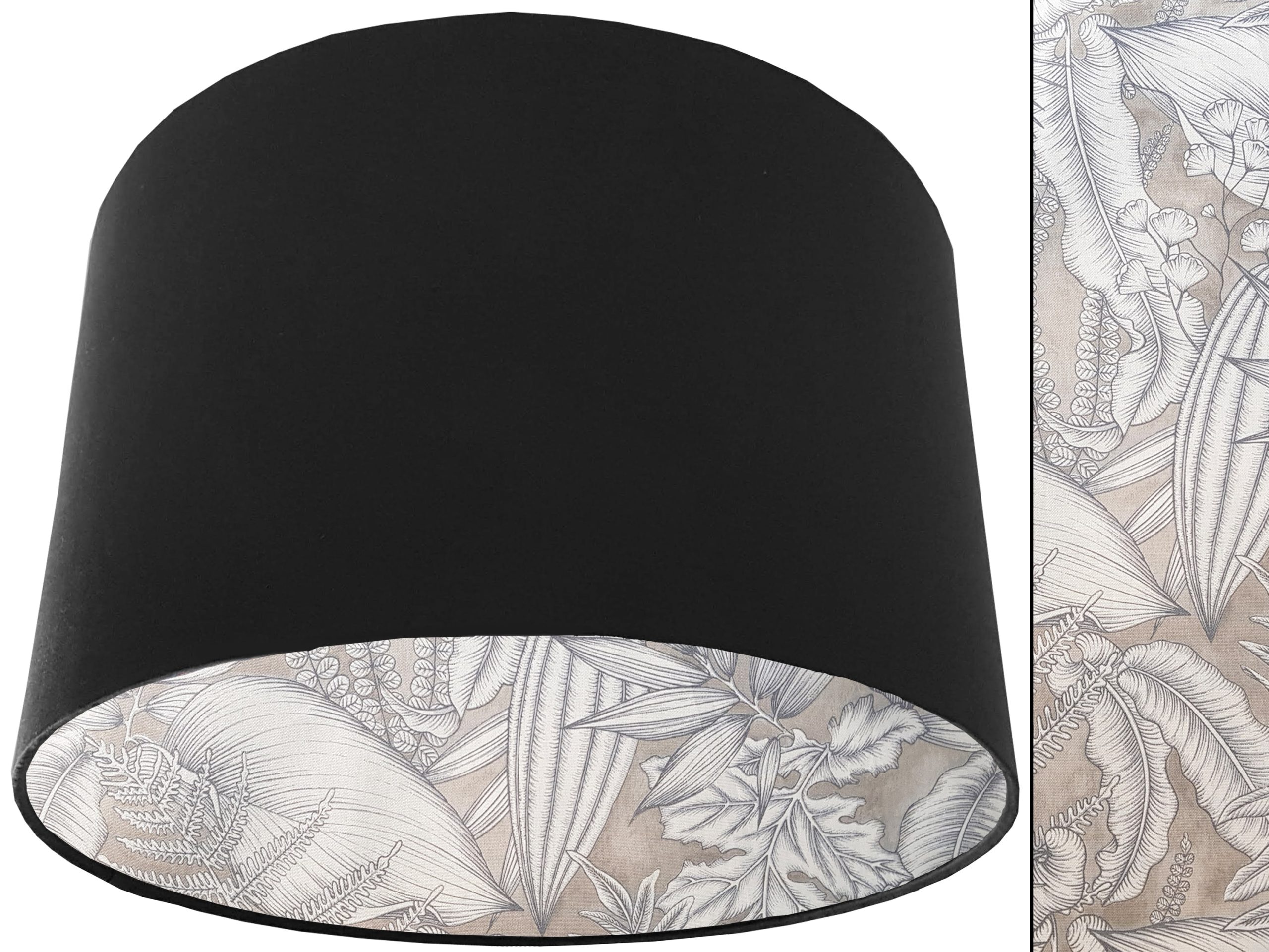 Grey Tropical Lampshade Black, Modern Stylish Interior