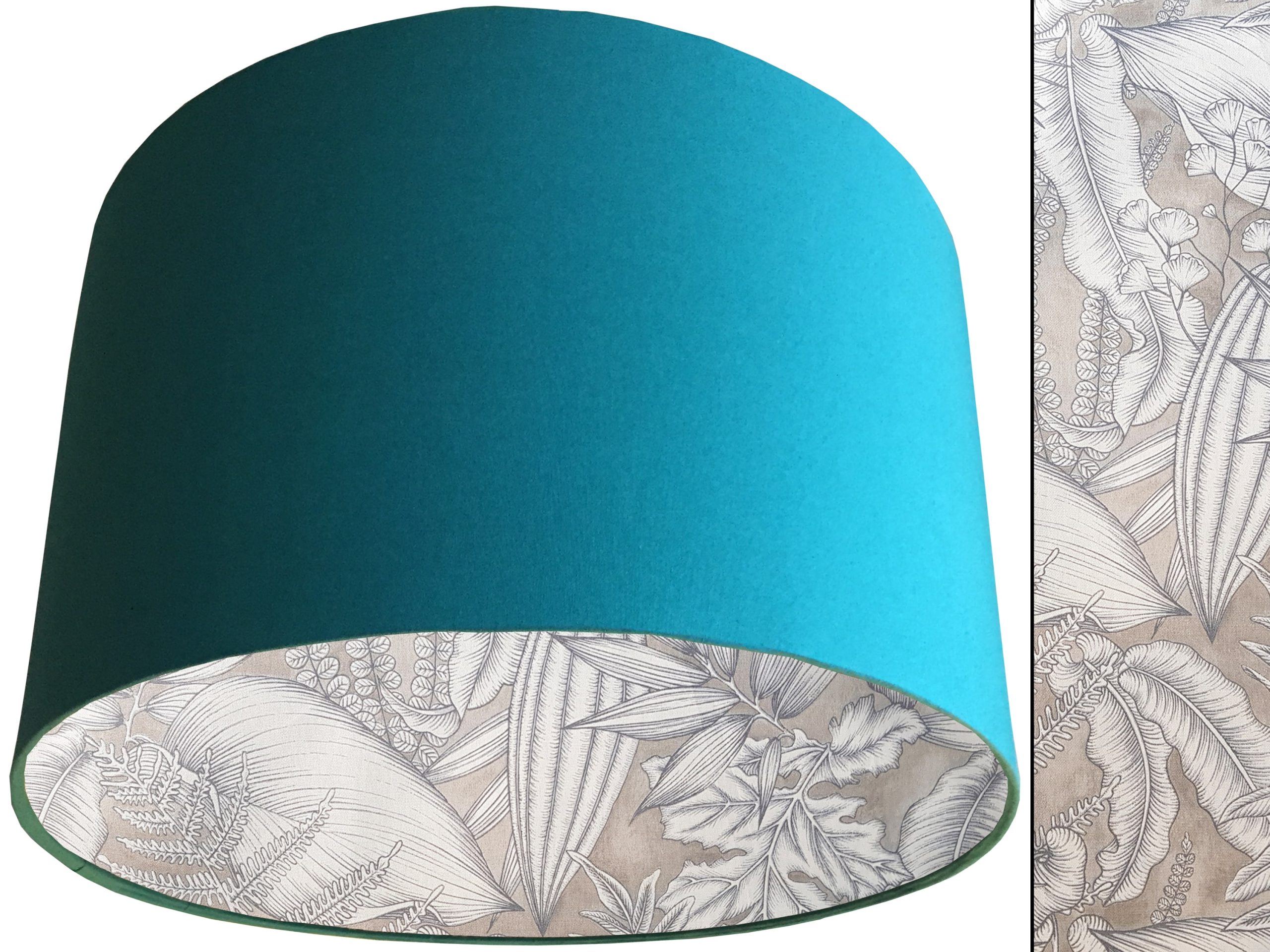 Grey Tropical Lampshade Teal, Modern Stylish Interior