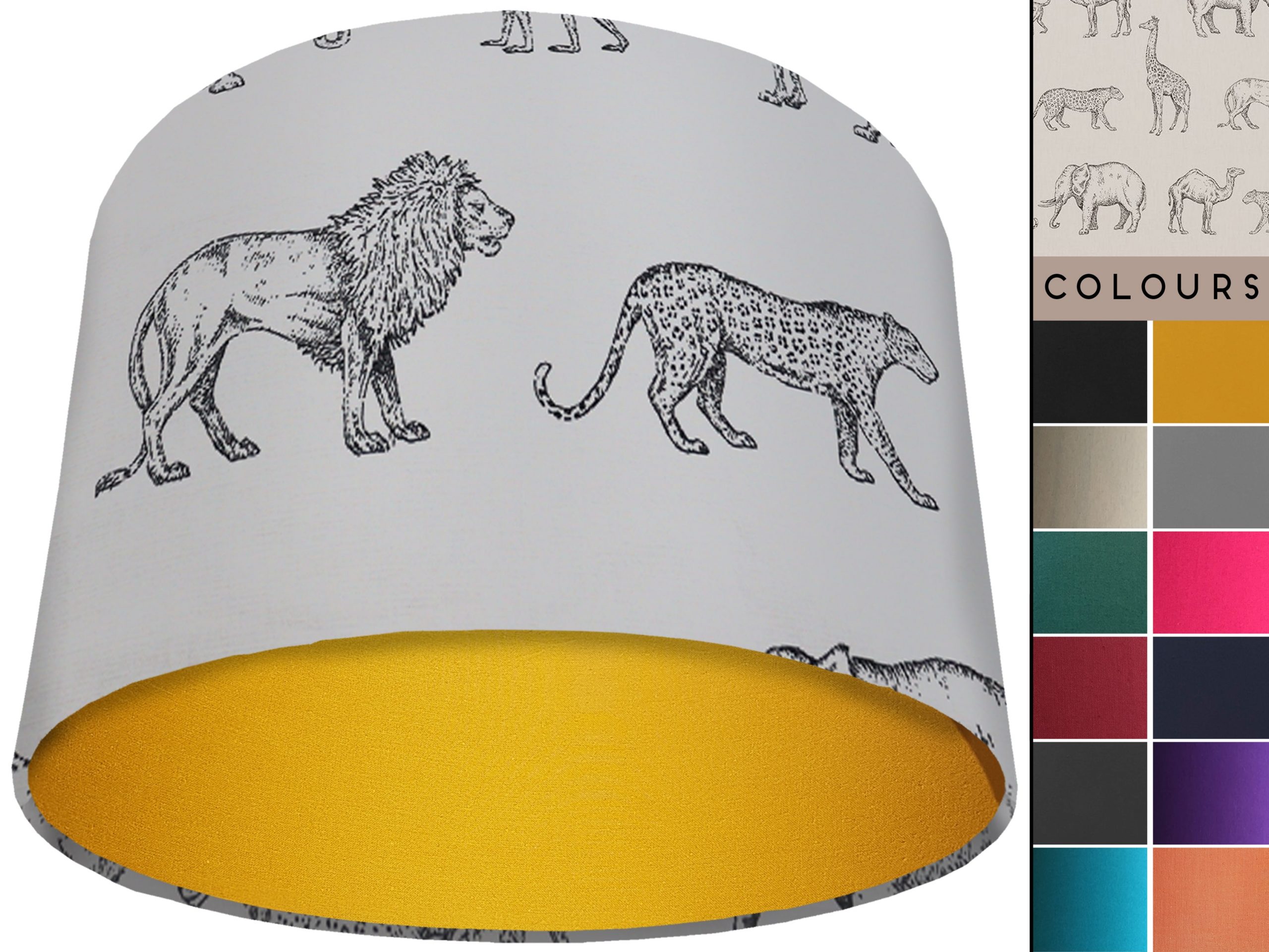 Savannah Animals Light Shade Yellow, African Lampshade