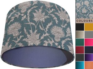 Teal Thistle Light Shade Blue, Modern Scottish Lampshade