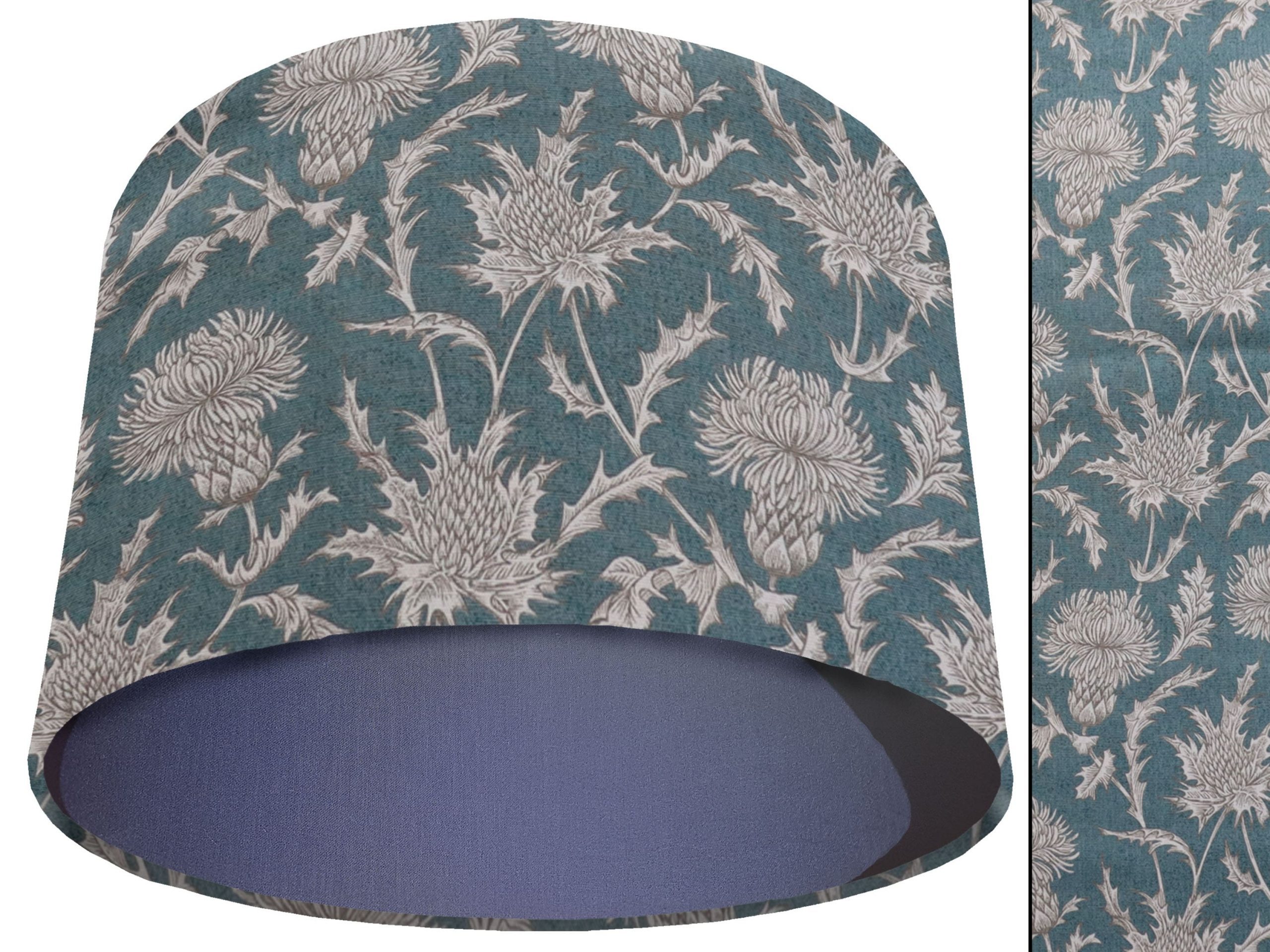 Teal Thistle Light Shade Blue, Modern Scottish Lampshade