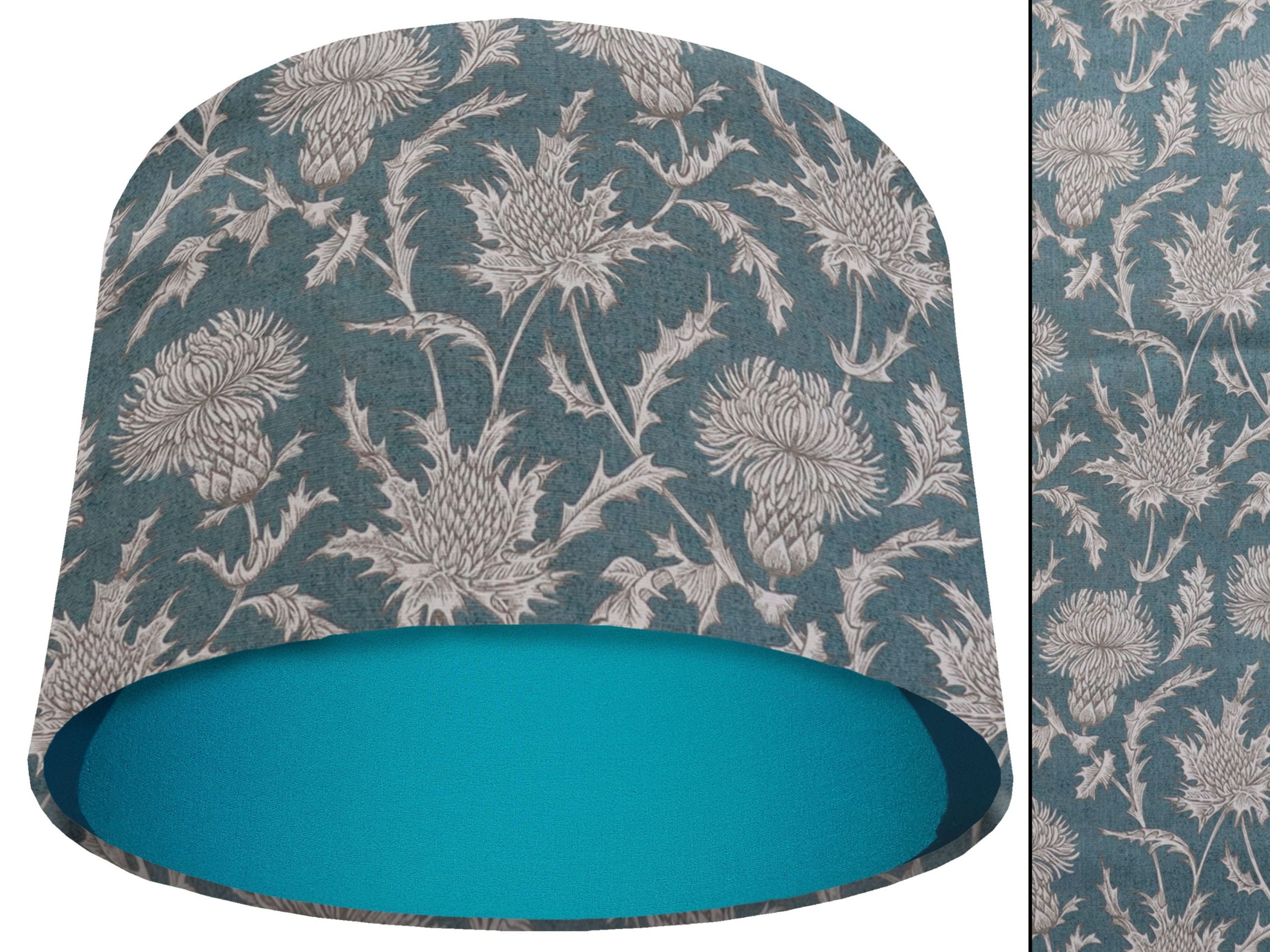Teal Thistle Light Shade Teal, Modern Scottish Lampshade
