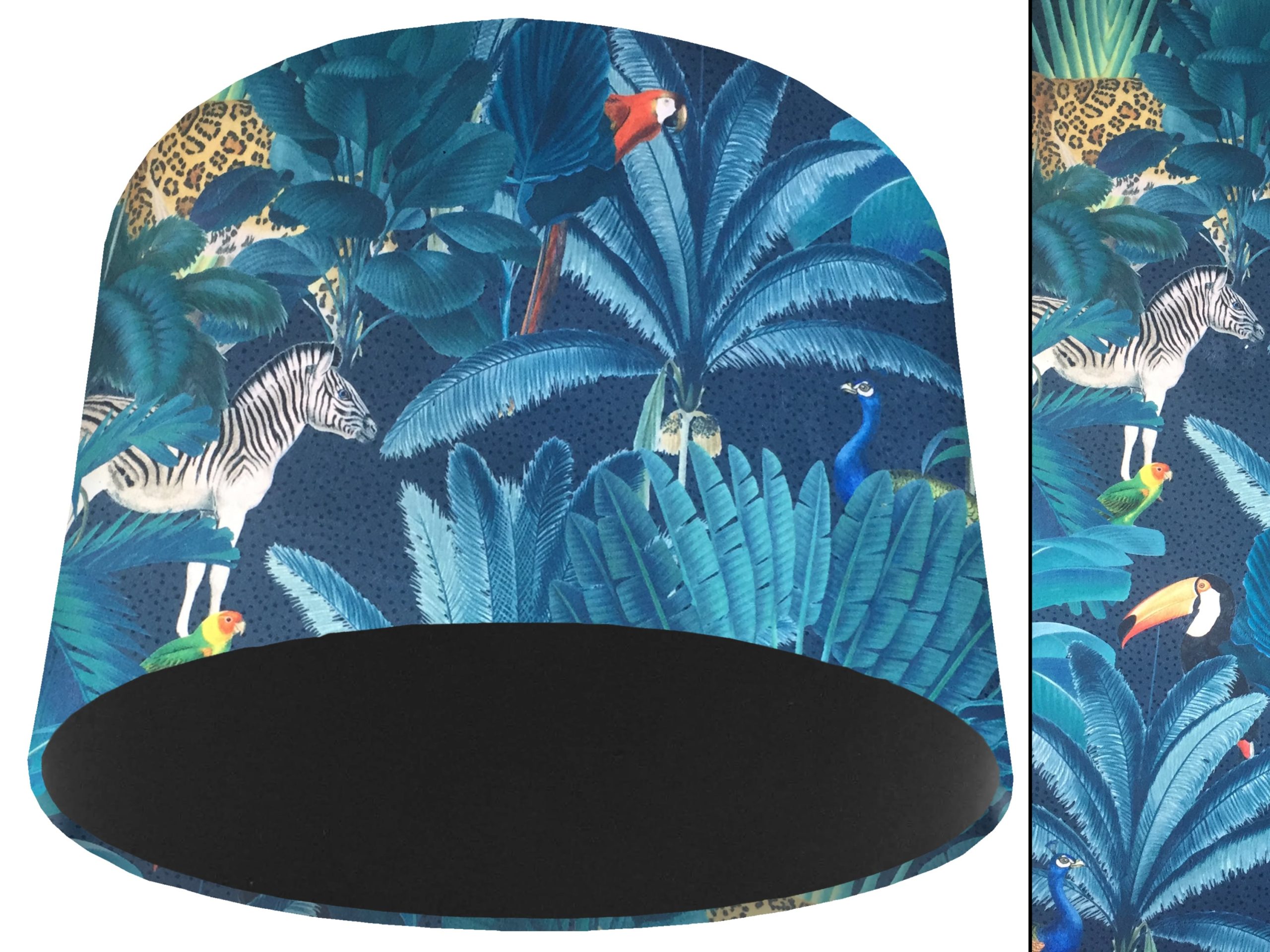 Jungle Dark Velvet Light Shade Black, Modern Tropical Interior
