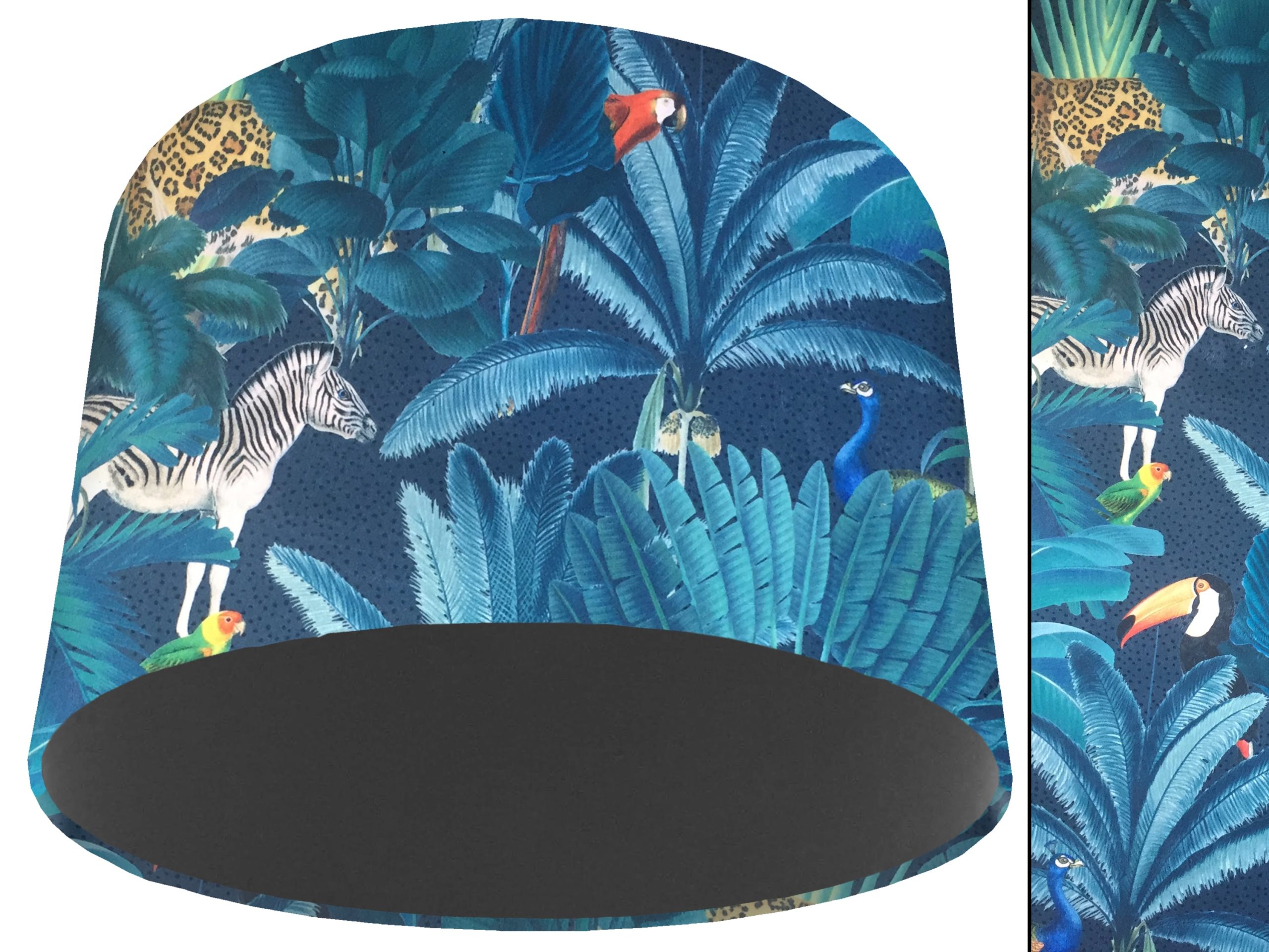 Jungle Dark Velvet Light Shade Dark Grey, Modern Tropical Interior
