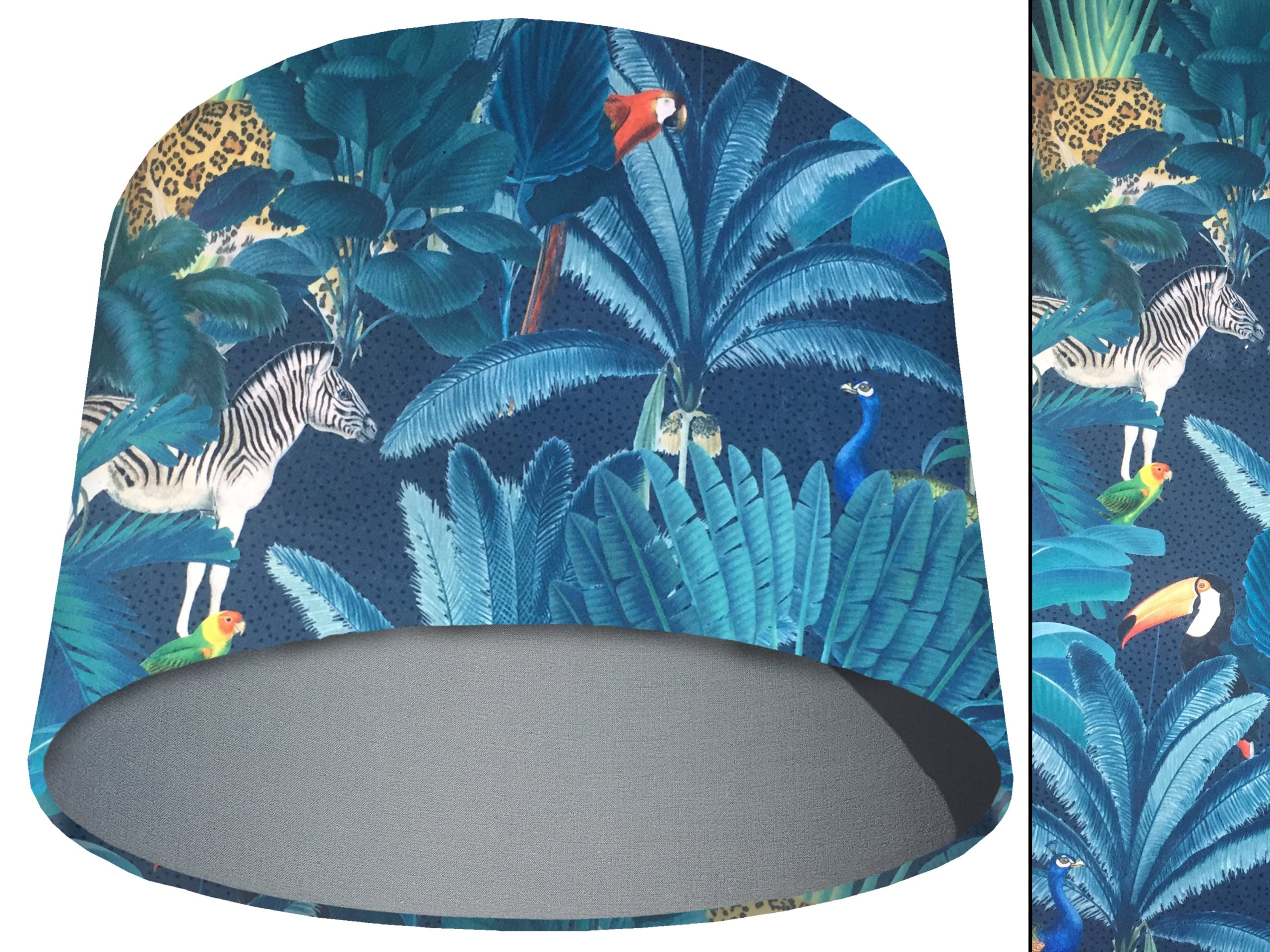 Jungle Dark Velvet Light Shade Light Grey, Modern Tropical Interior