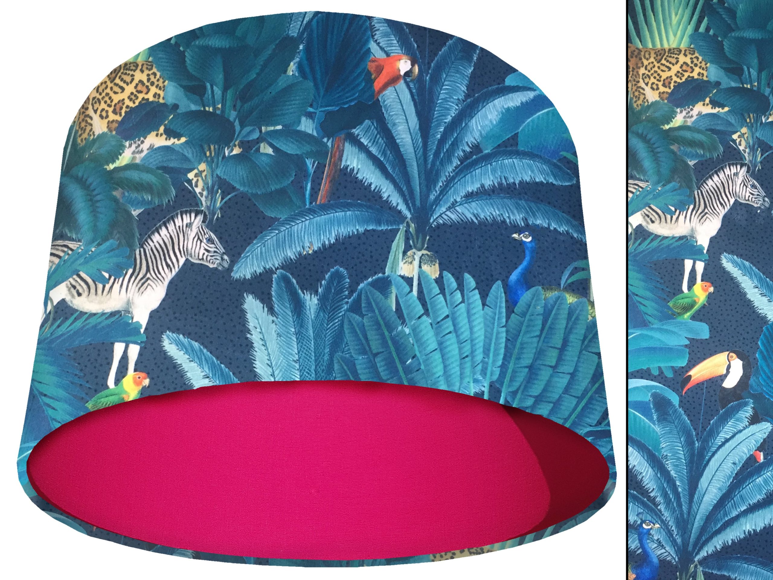 Jungle Dark Velvet Light Shade Pink, Modern Tropical Interior
