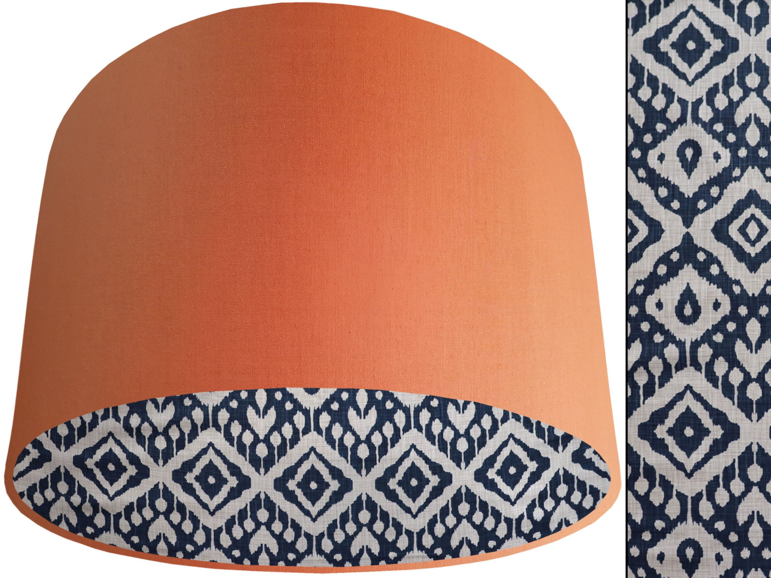 Marrakech Blue Lampshade Orange, Geometric Light Shade