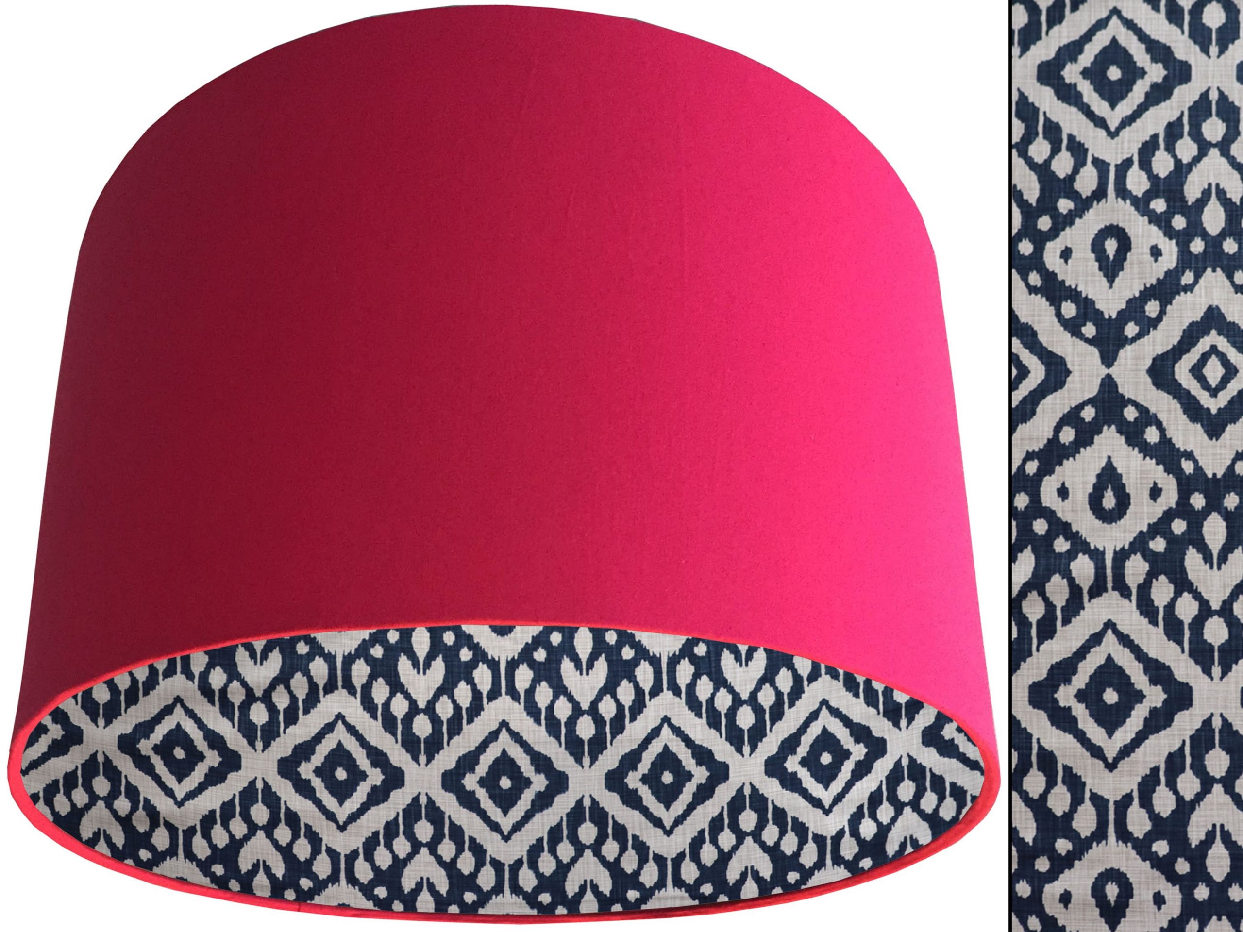 Marrakech Blue Lampshade Pink, Geometric Light Shade
