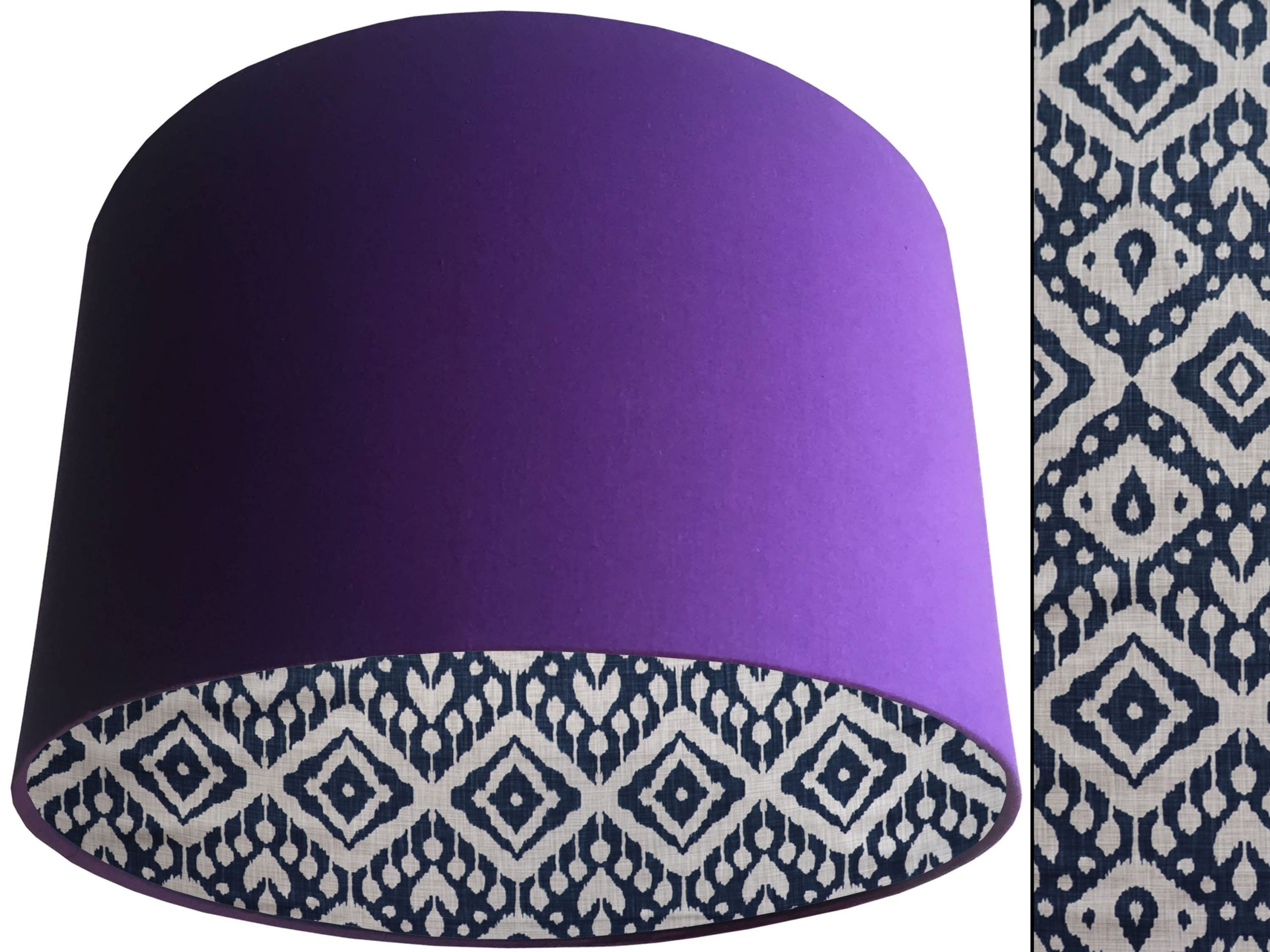Marrakech Blue Lampshade Purple, Geometric Light Shade