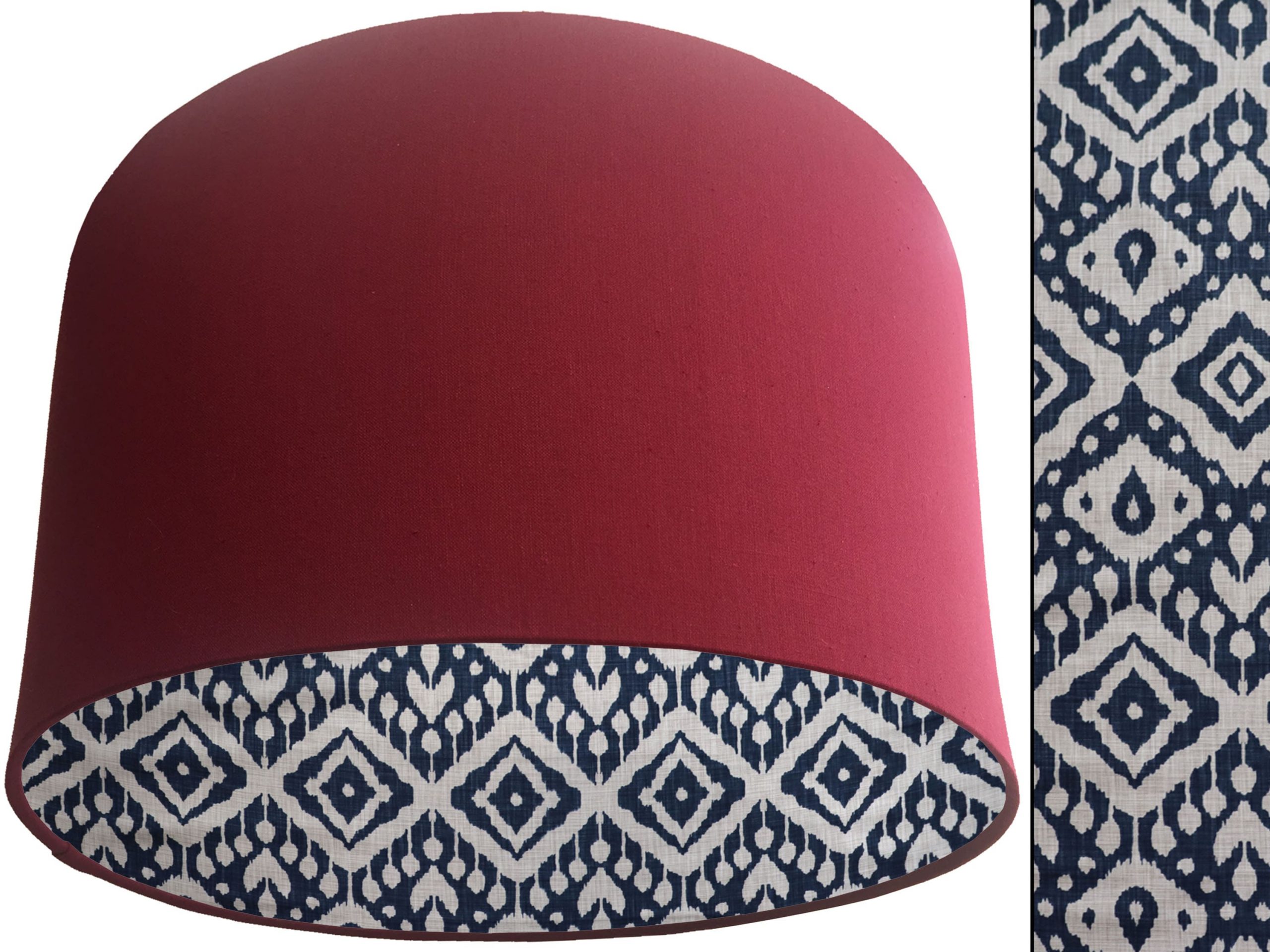 Marrakech Blue Lampshade Red, Geometric Light Shade
