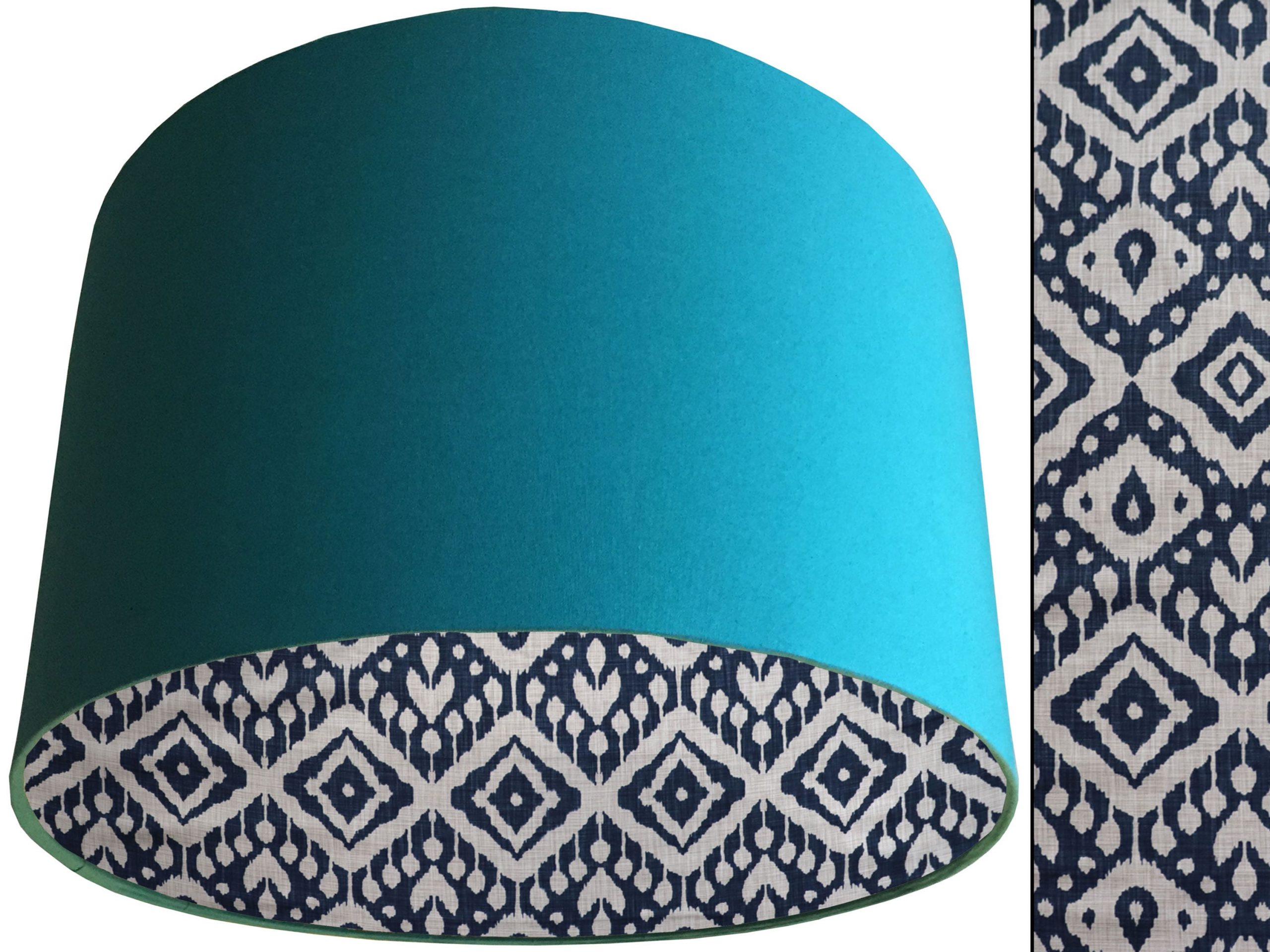 Marrakech Blue Lampshade Teal, Geometric Light Shade