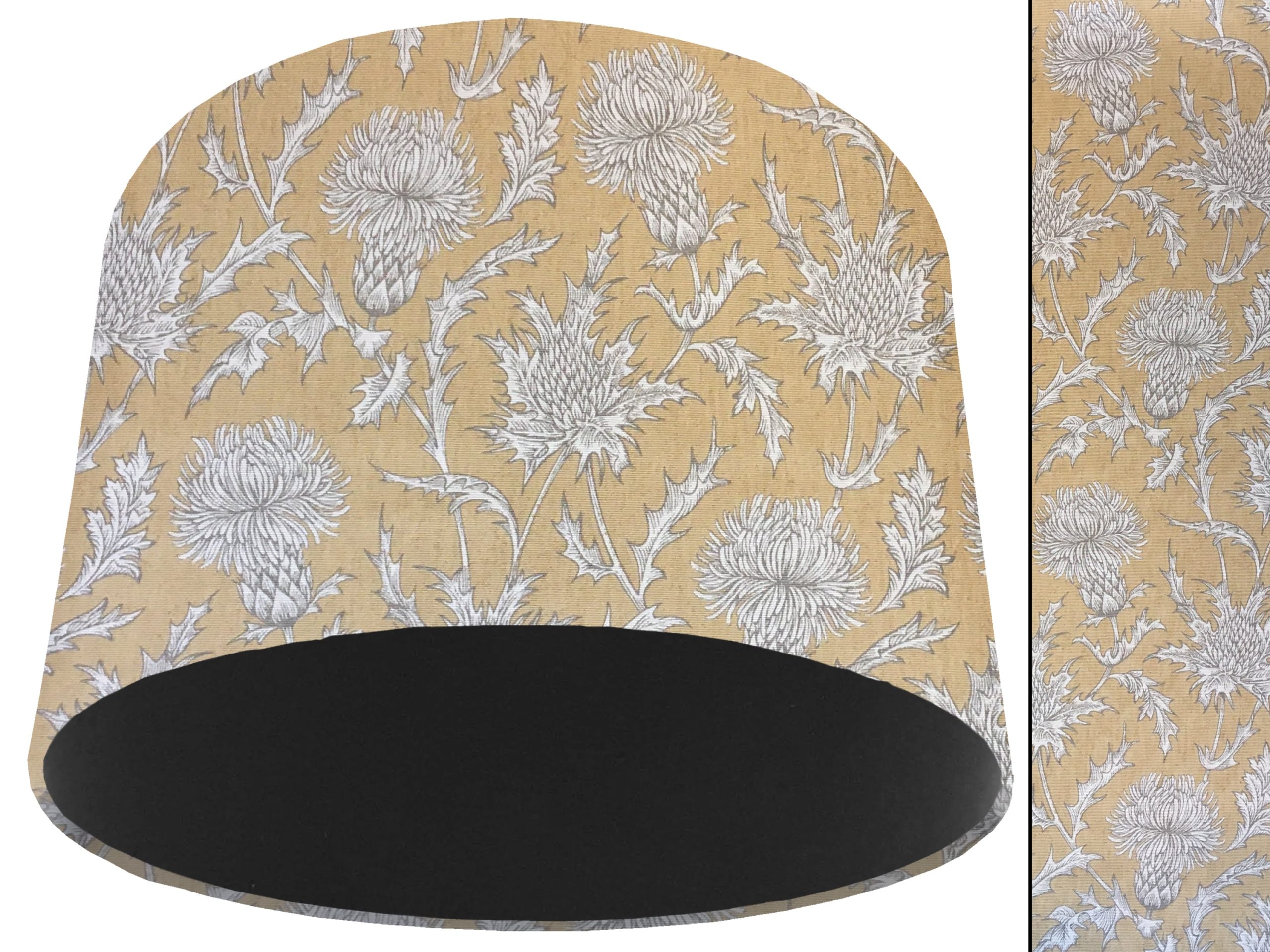 Mustard Thistle Light Shade Black, Scotland Lampshade