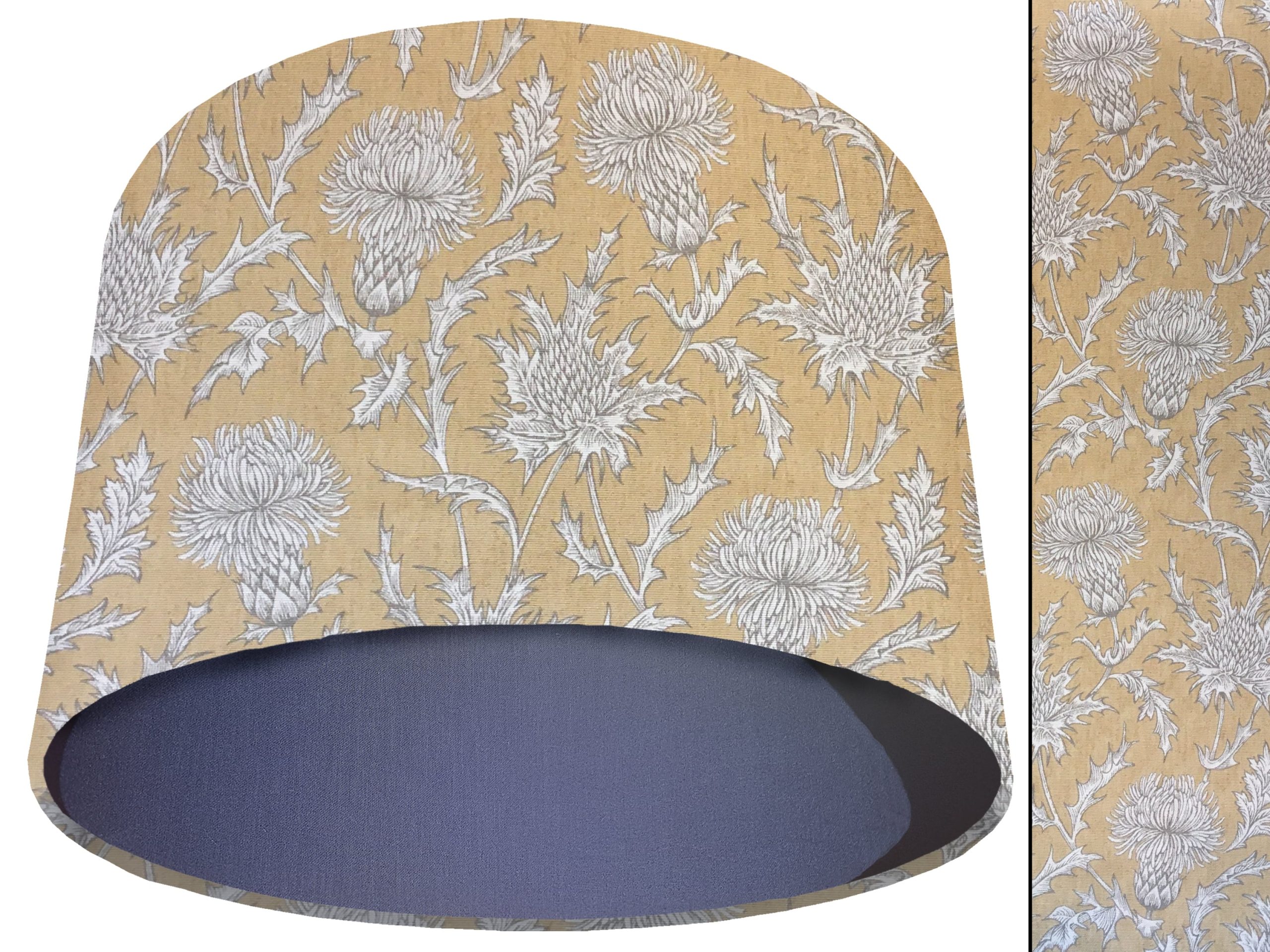 Mustard Thistle Light Shade Blue, Scotland Lampshade