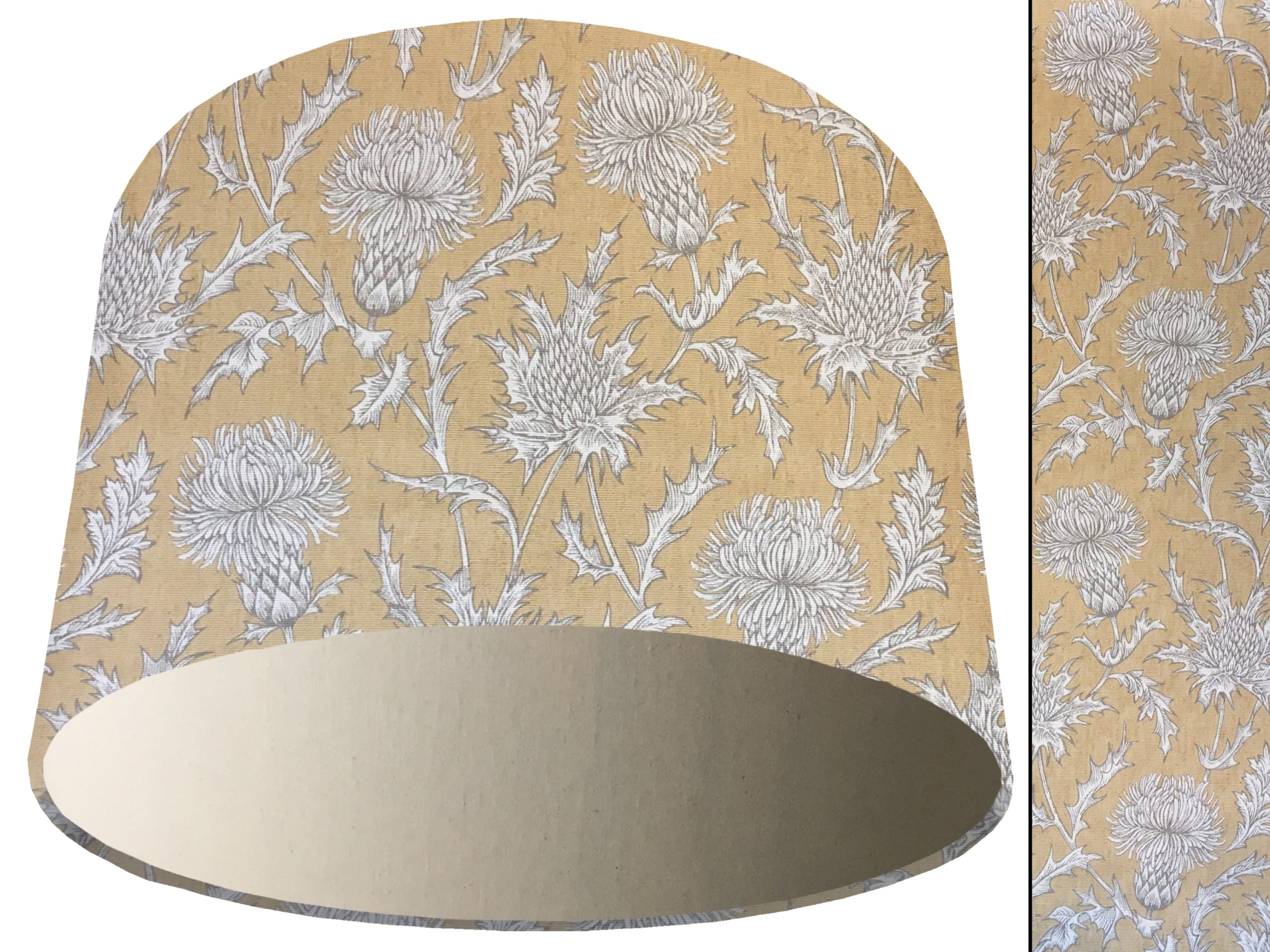 Mustard Thistle Light Shade Cream, Scotland Lampshade