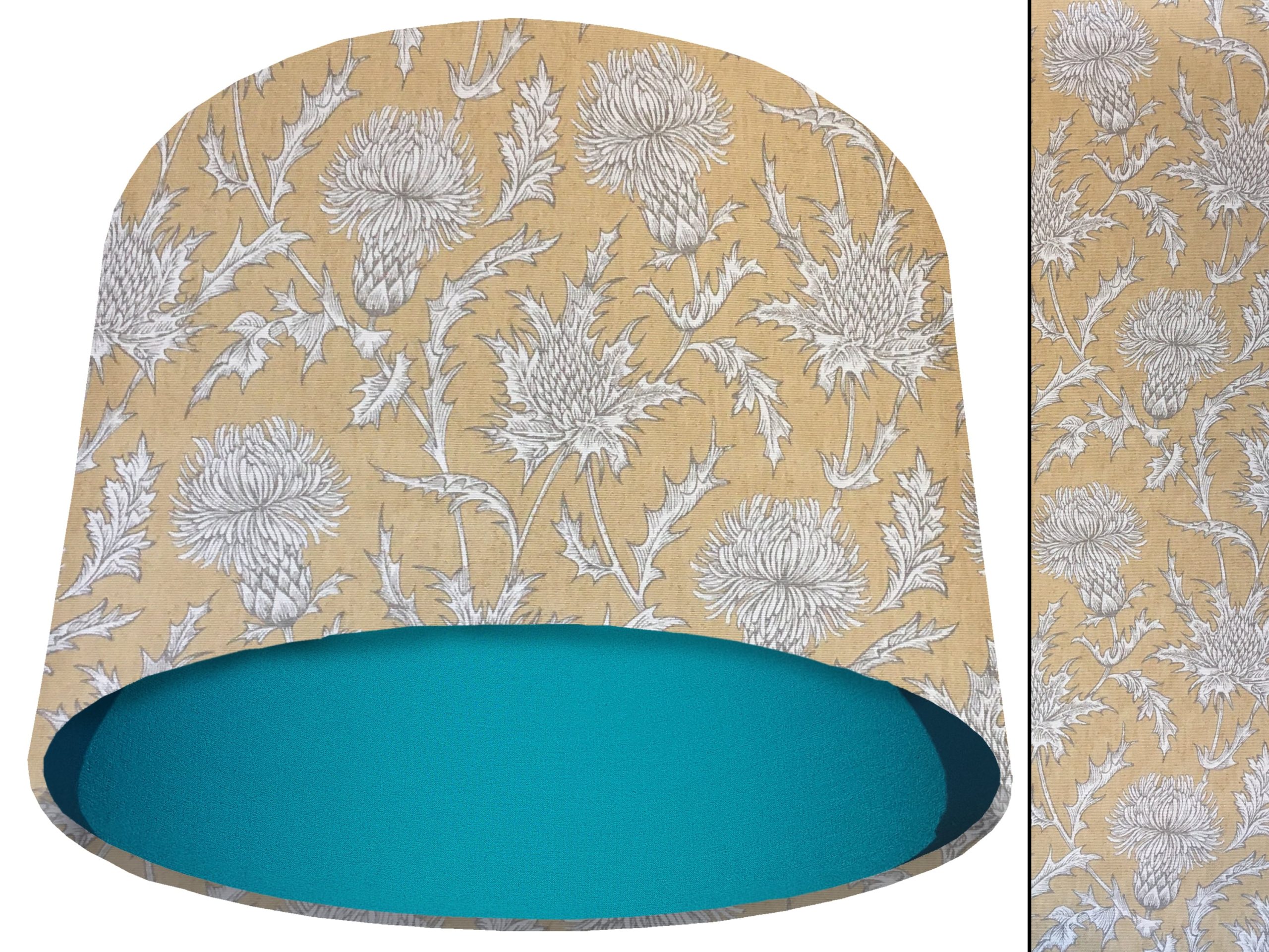 Mustard Thistle Light Shade Teal, Scotland Lampshade