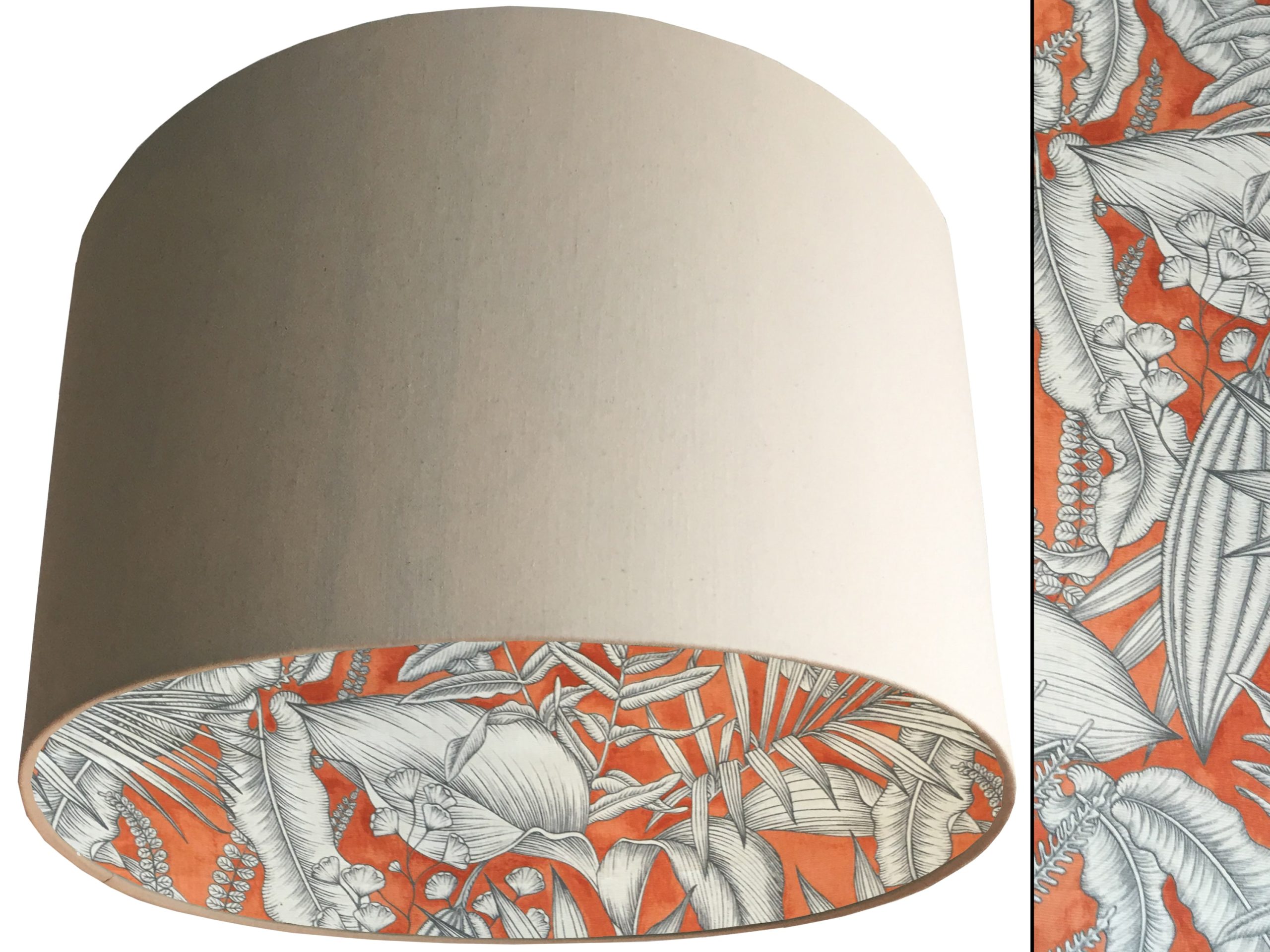 Orange Tropical Lampshade Cream, Bold Vibrant Home Light