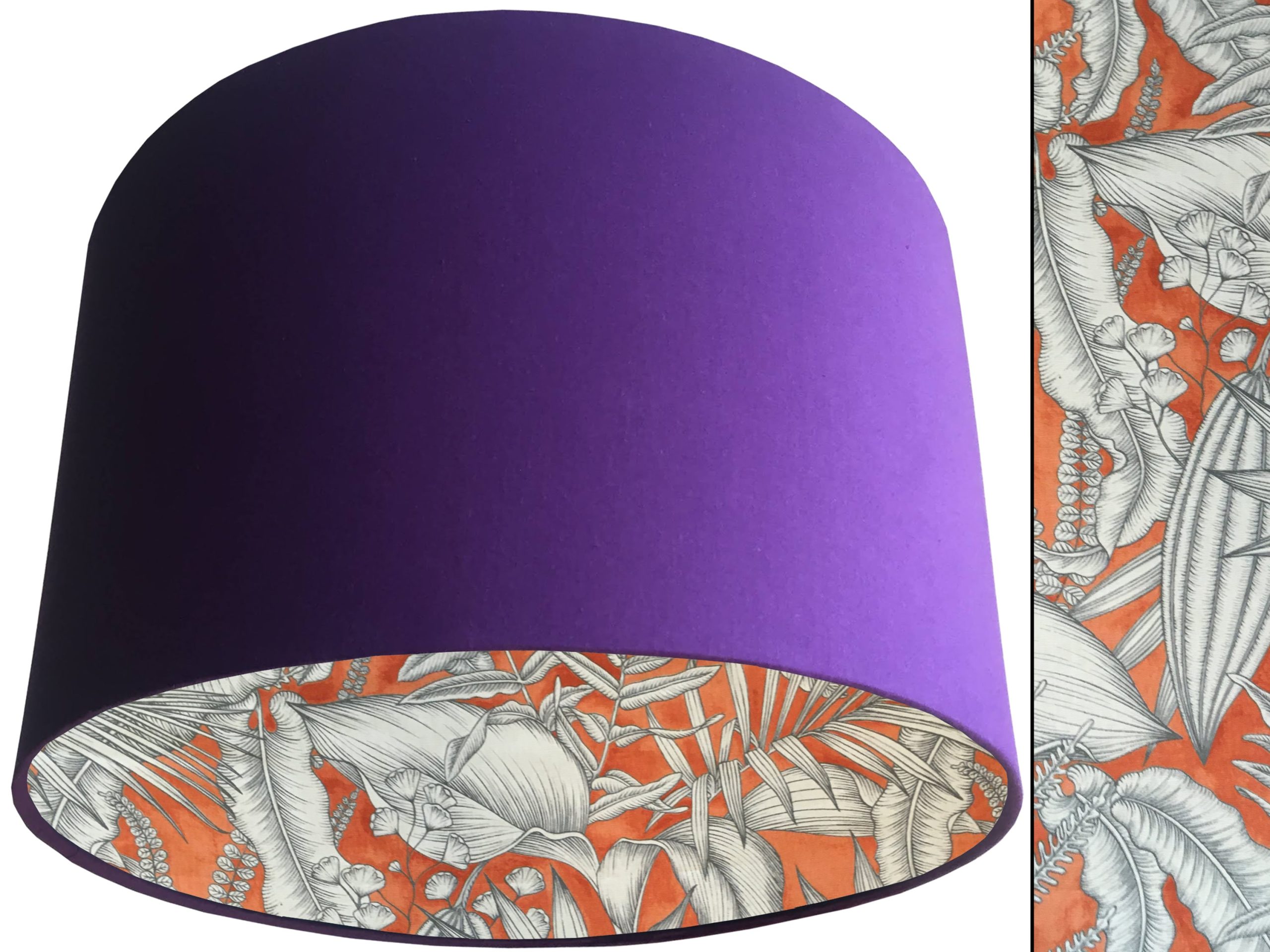 Orange Tropical Lampshade Purple, Bold Vibrant Home Light