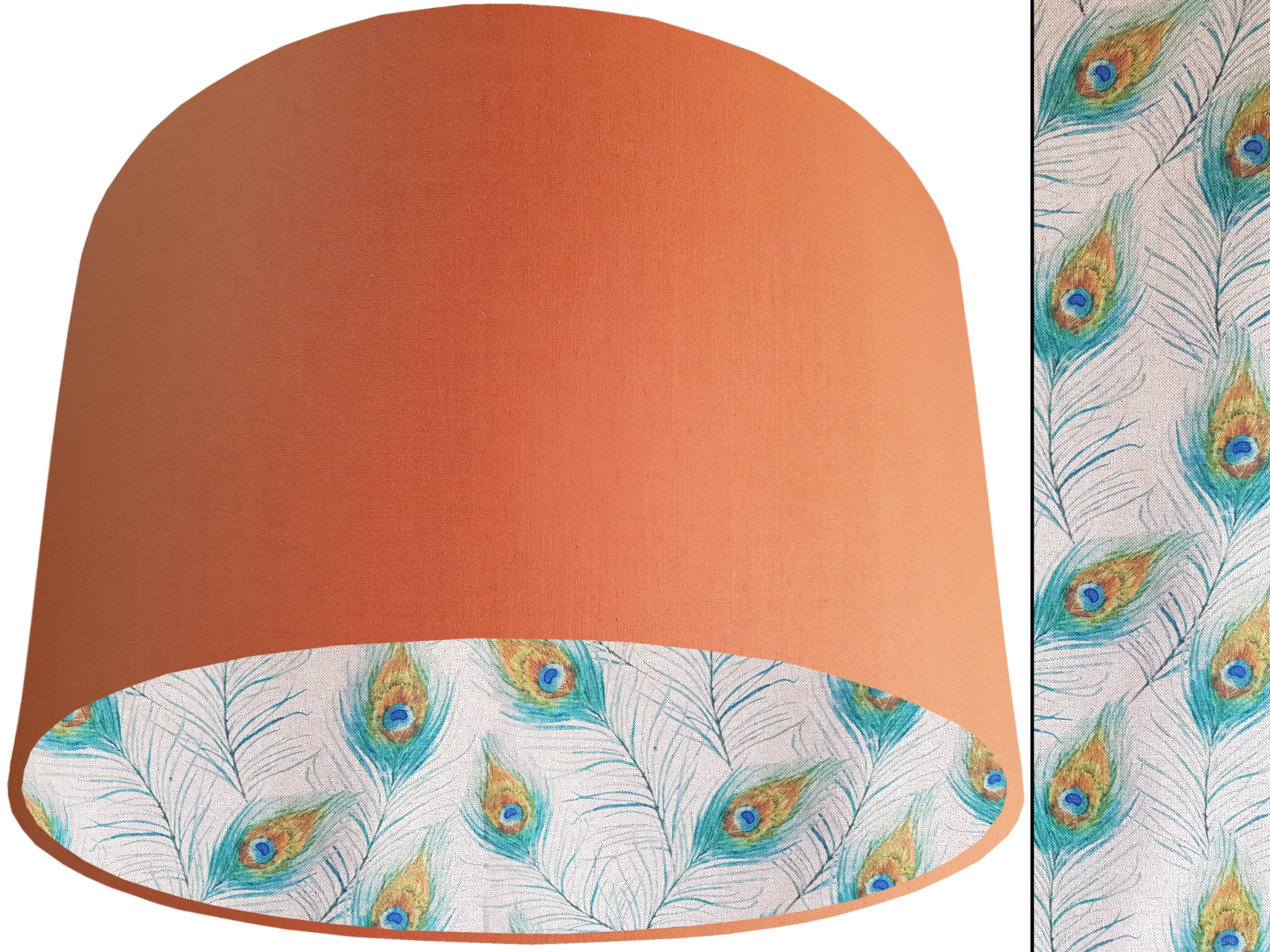 Peacock Feather Lampshade Orange, Classic Country Home