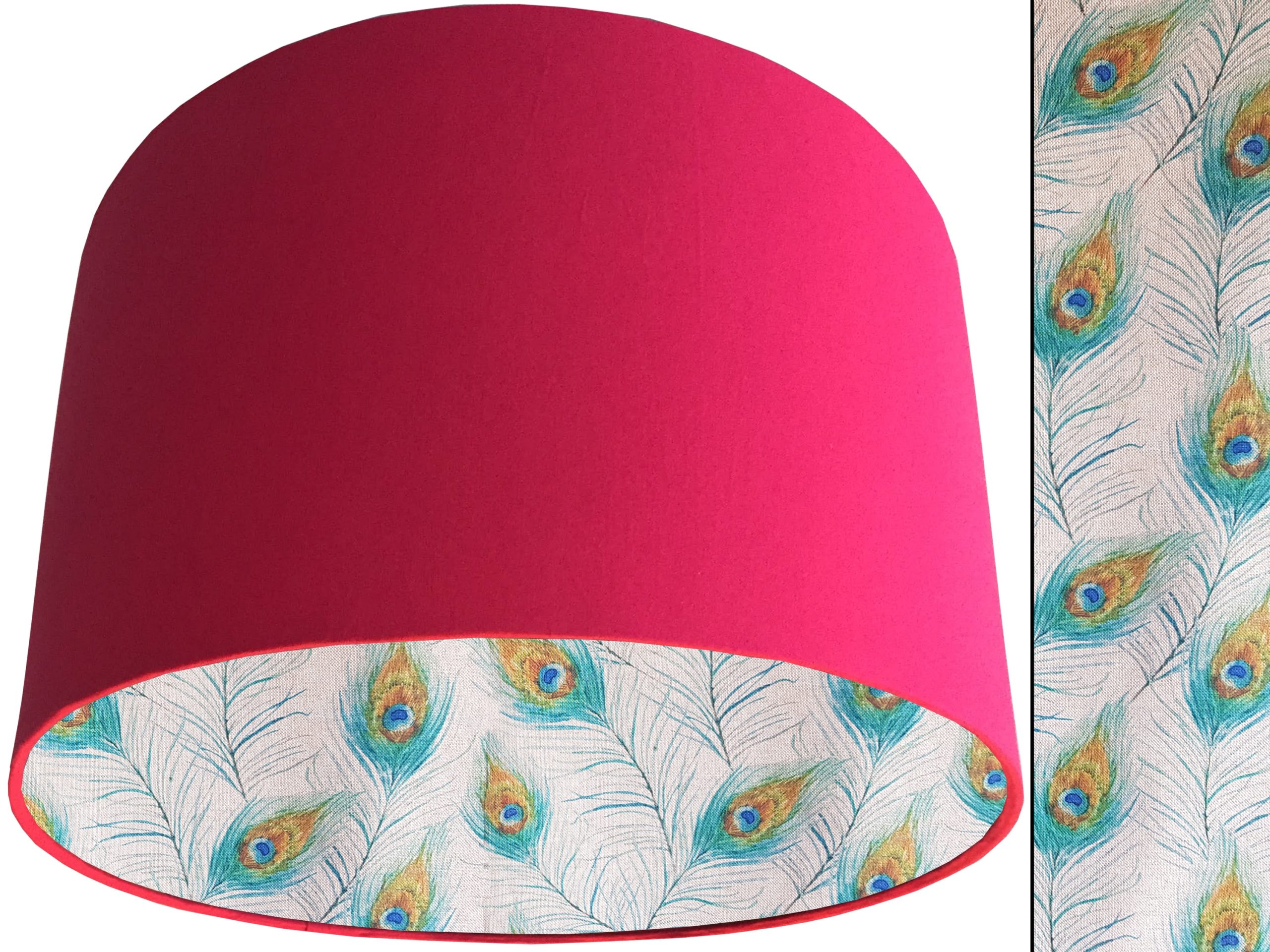 Peacock Feather Lampshade Pink, Classic Country Home