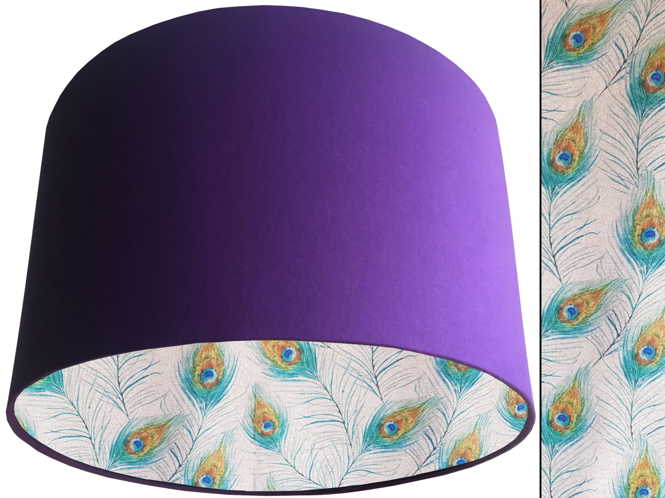 Peacock Feather Lampshade Purple, Classic Country Home