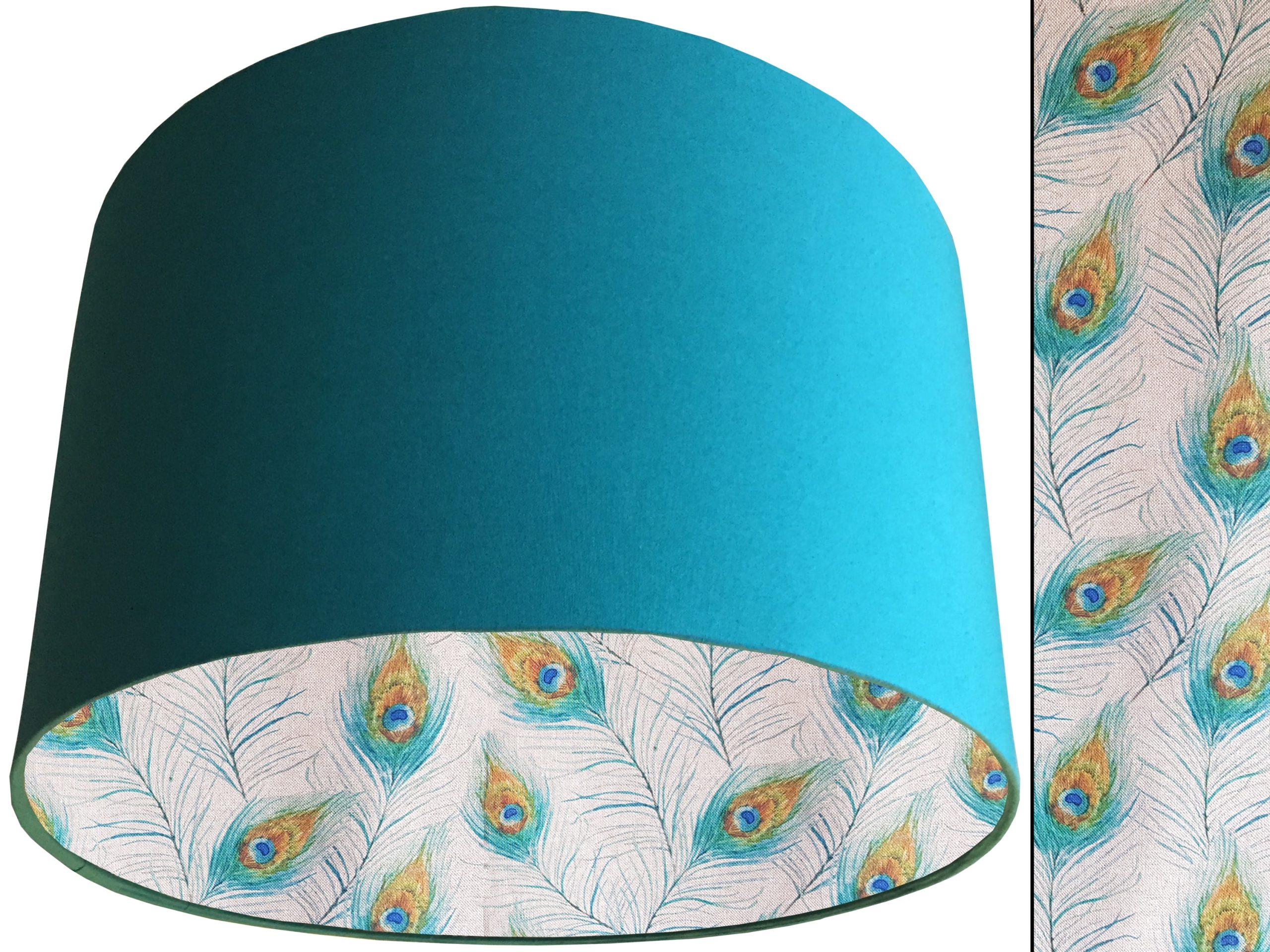 Peacock Feather Lampshade Teal, Classic Country Home