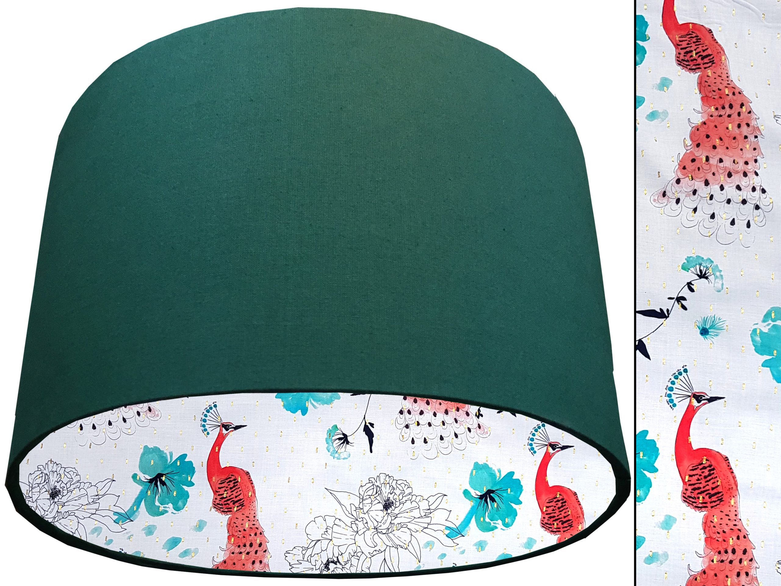 Pink Peacock Lampshade Green, Country Home Lighting