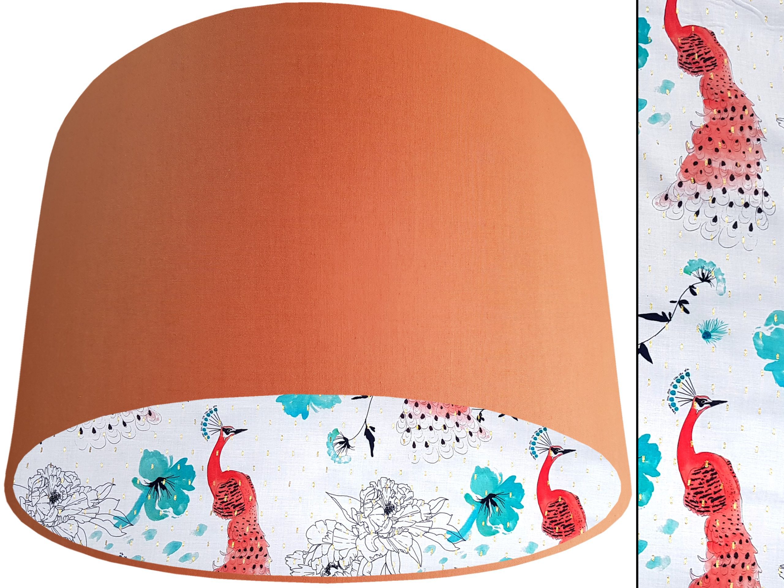 Pink Peacock Lampshade Orange, Country Home Lighting