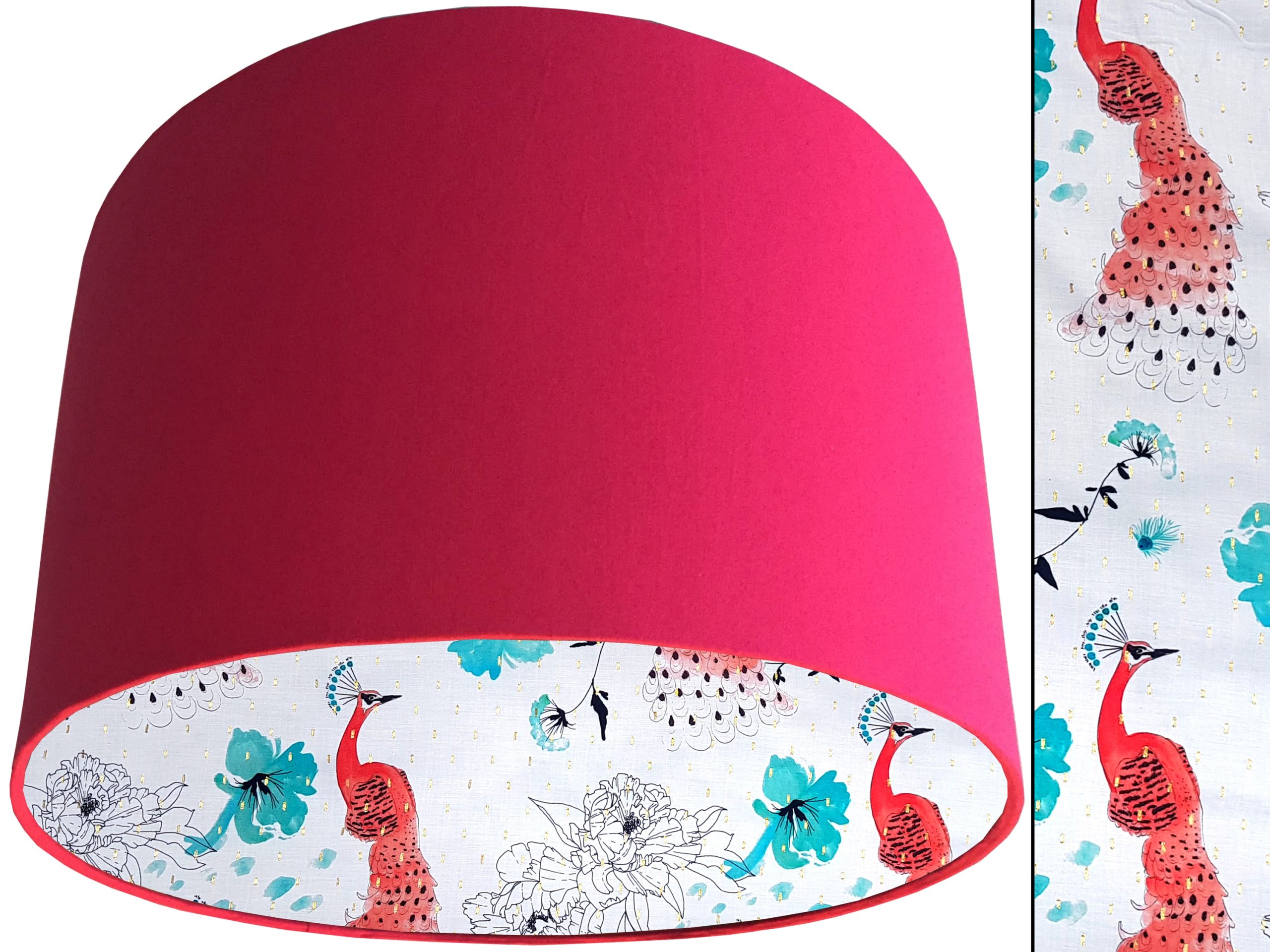 Pink Peacock Lampshade Pink, Country Home Lighting
