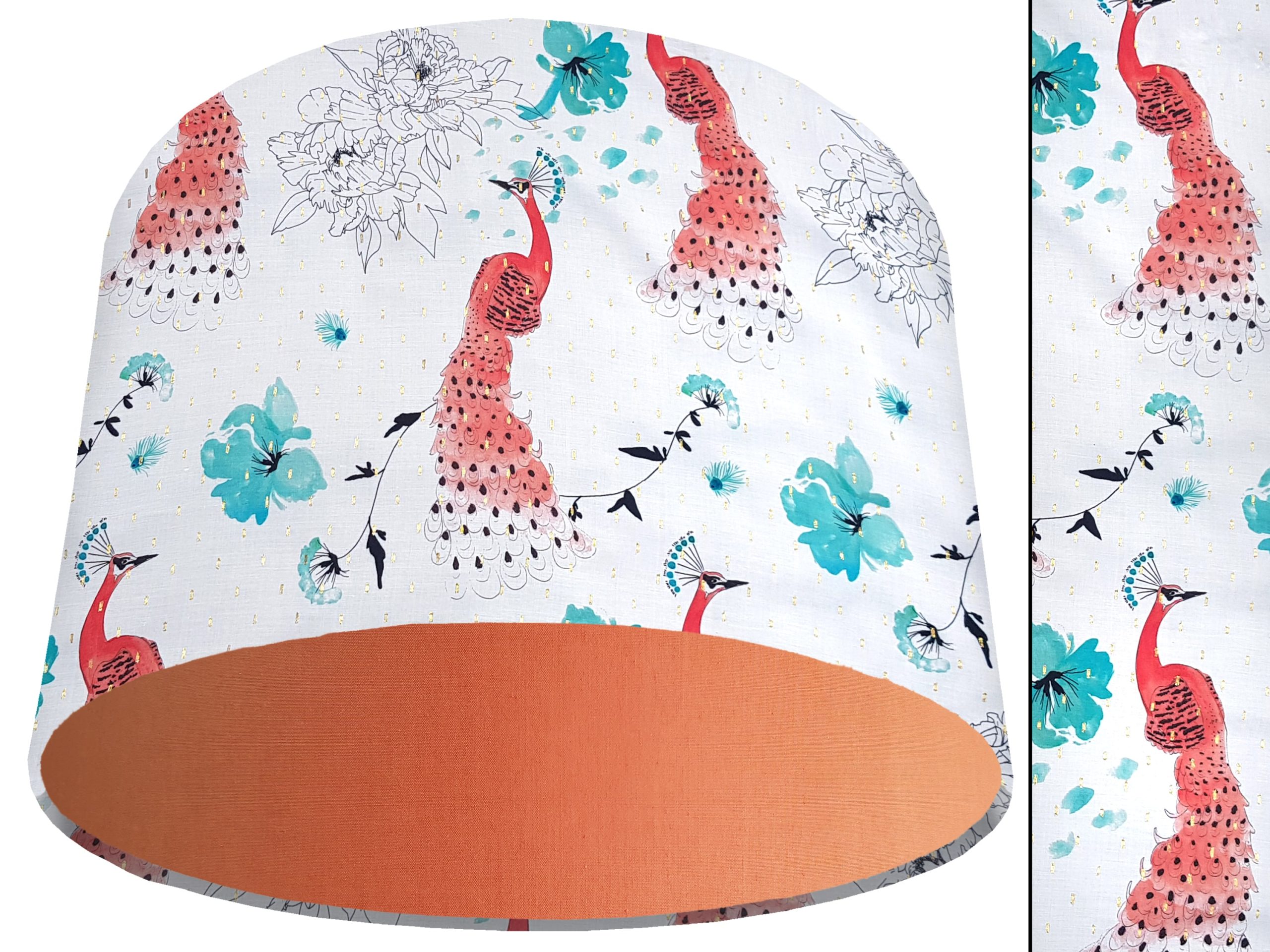 Pink Peacock Light Shade Orange, Modern Country Lampshade