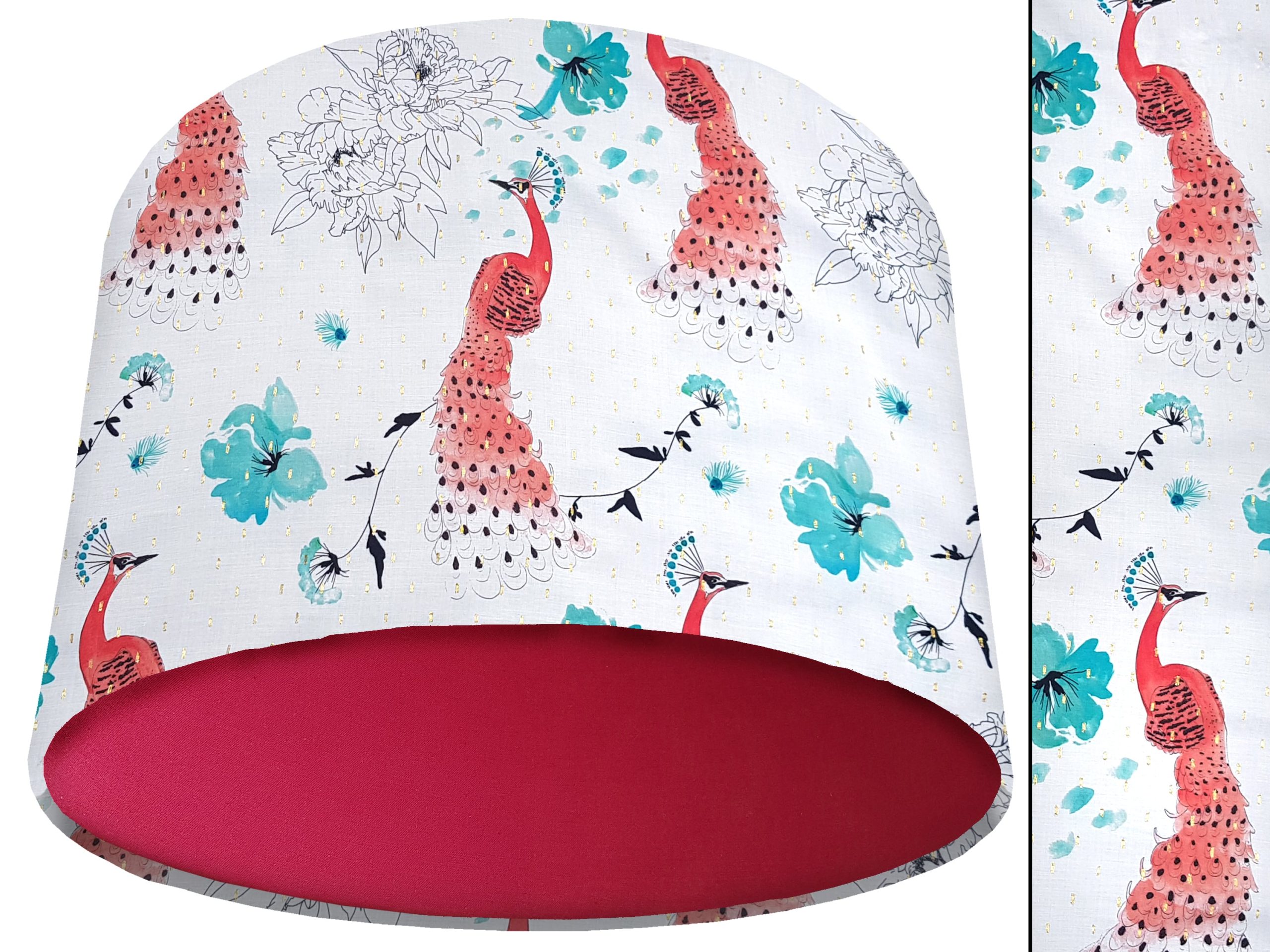 Pink Peacock Light Shade Red, Modern Country Lampshade
