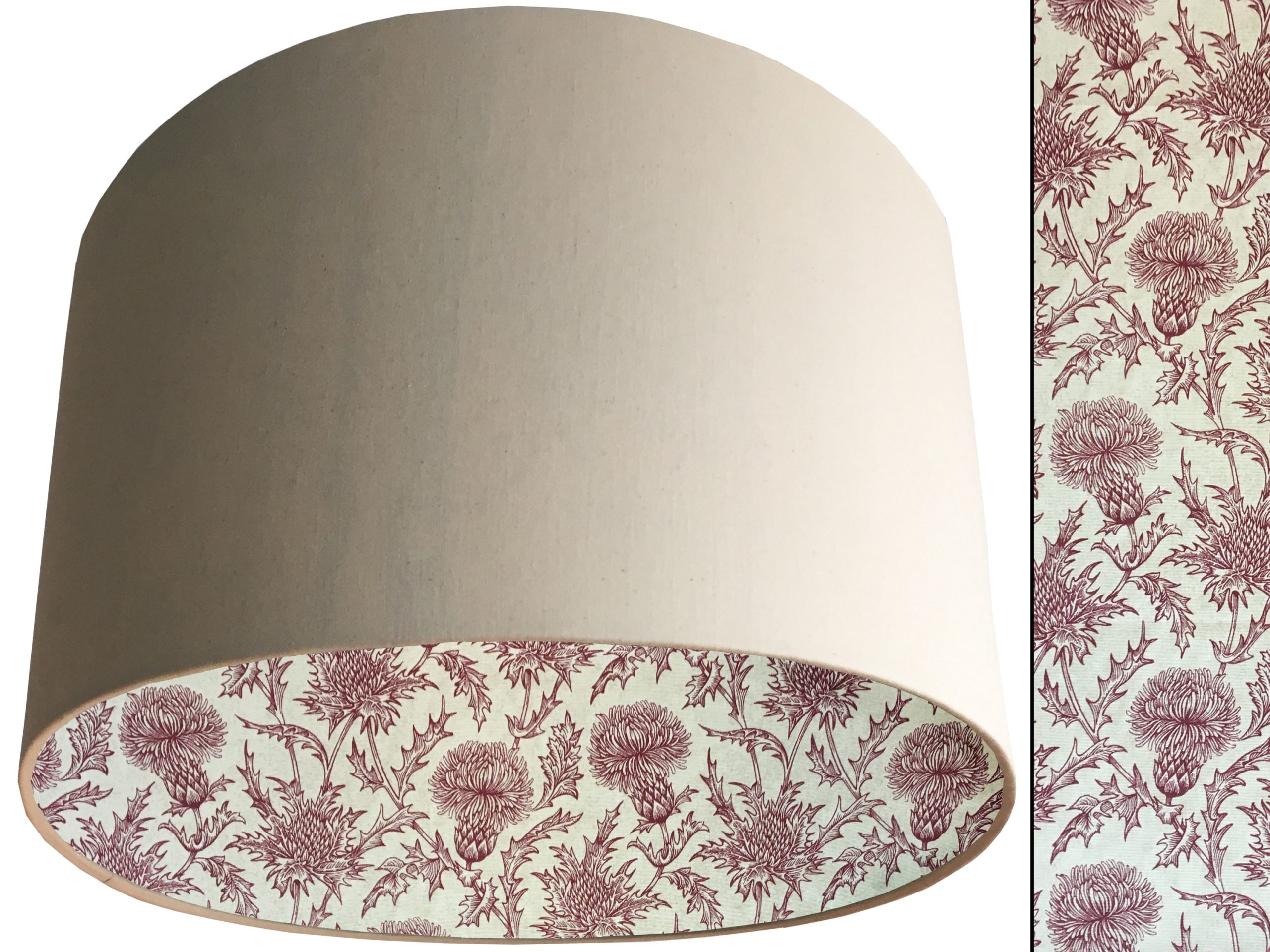 Red Thistle Lampshade Cream, Classic Country Home Interior