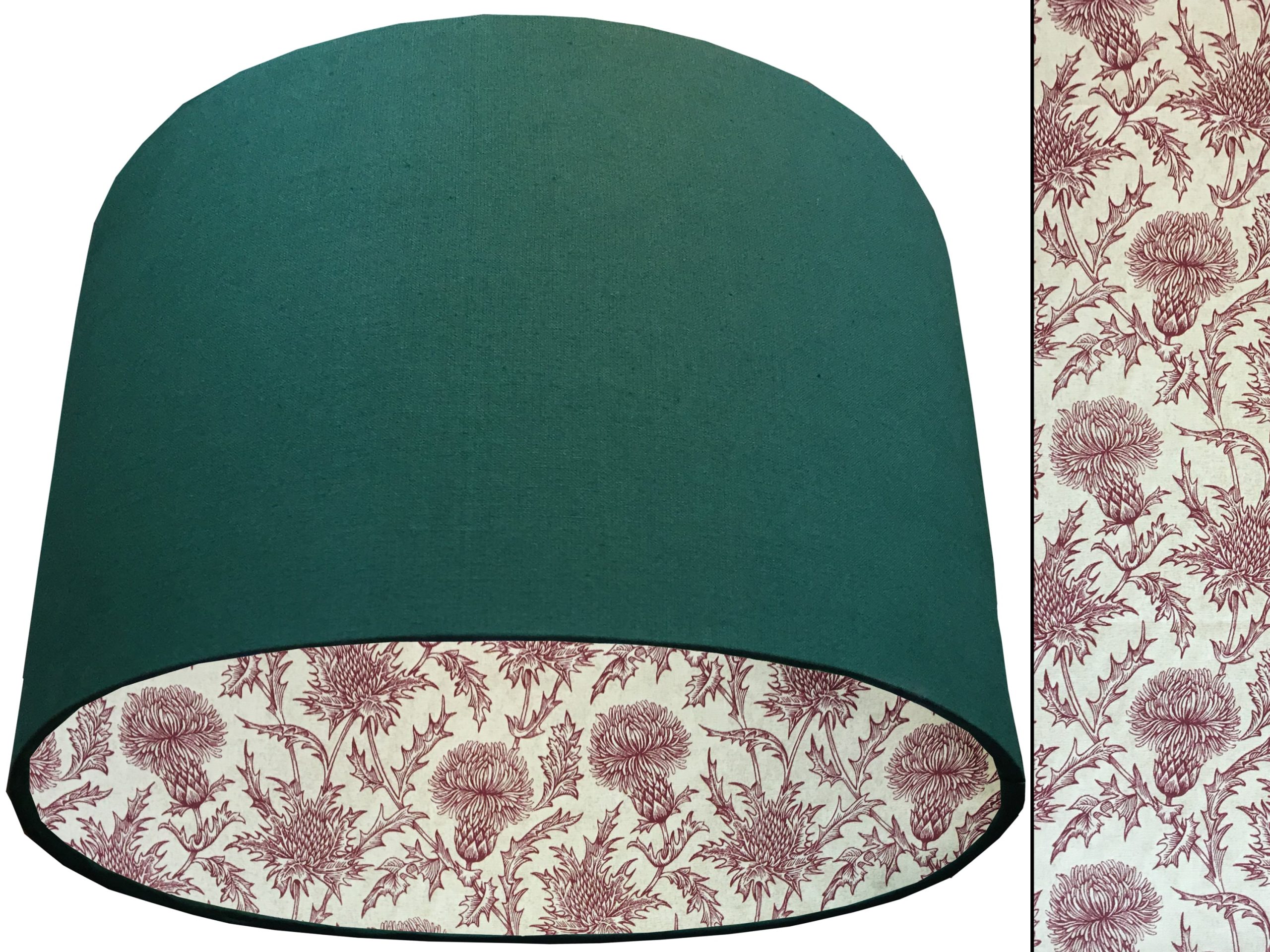 Red Thistle Lampshade Green, Classic Country Home Interior