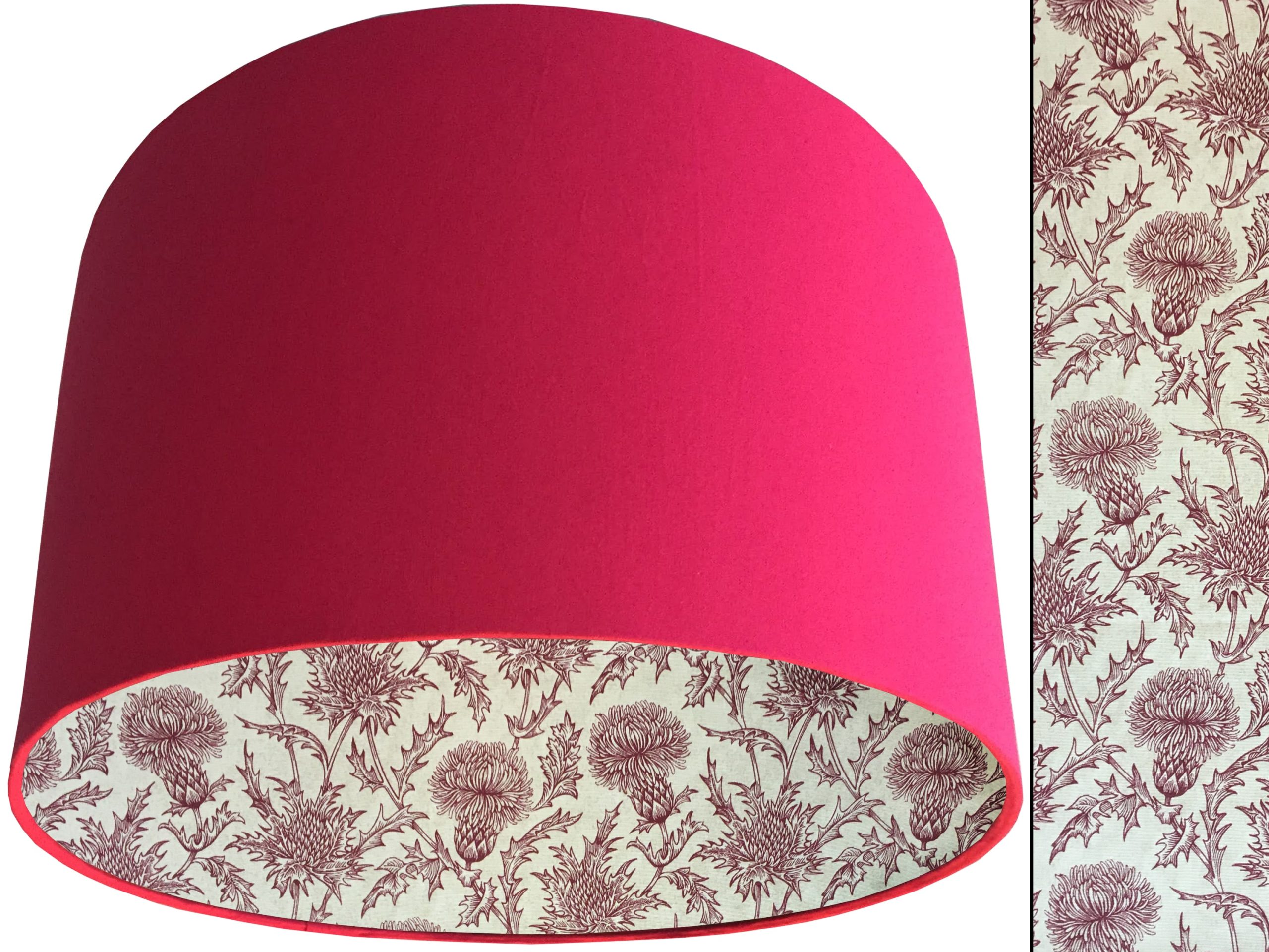 Red Thistle Lampshade Pink, Classic Country Home Interior