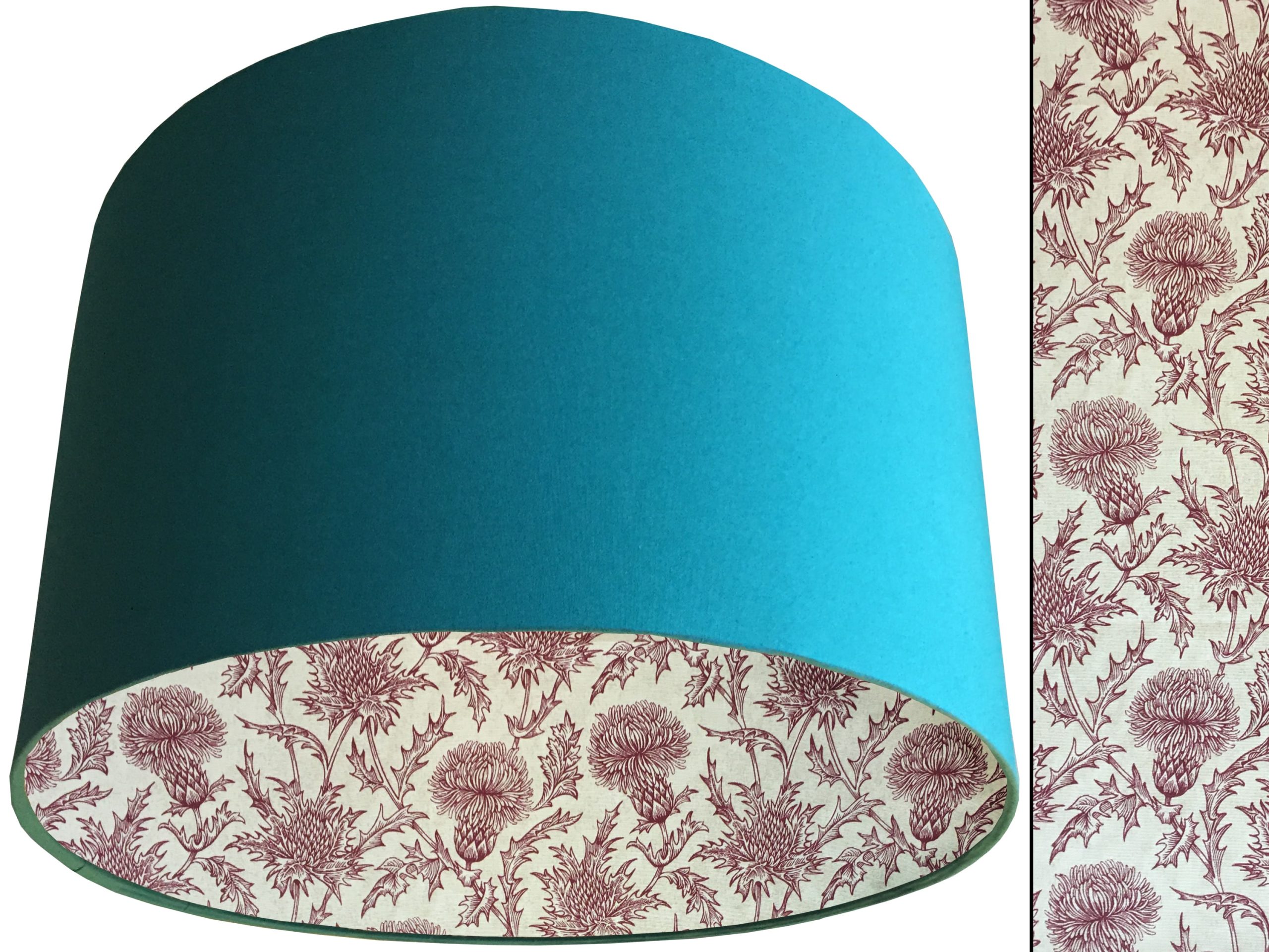 Red Thistle Lampshade Teal, Classic Country Home Interior