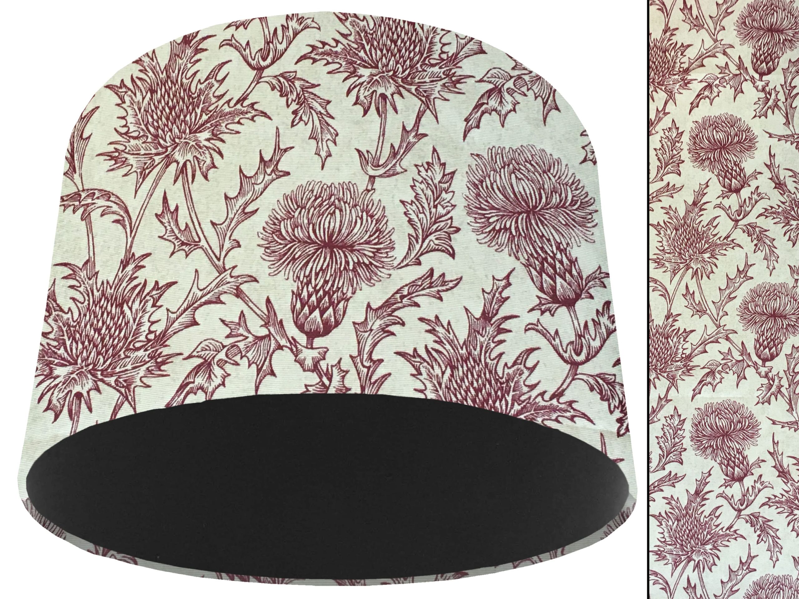 Red Thistle Light Shade Black, Scottish Thistle Lampshade