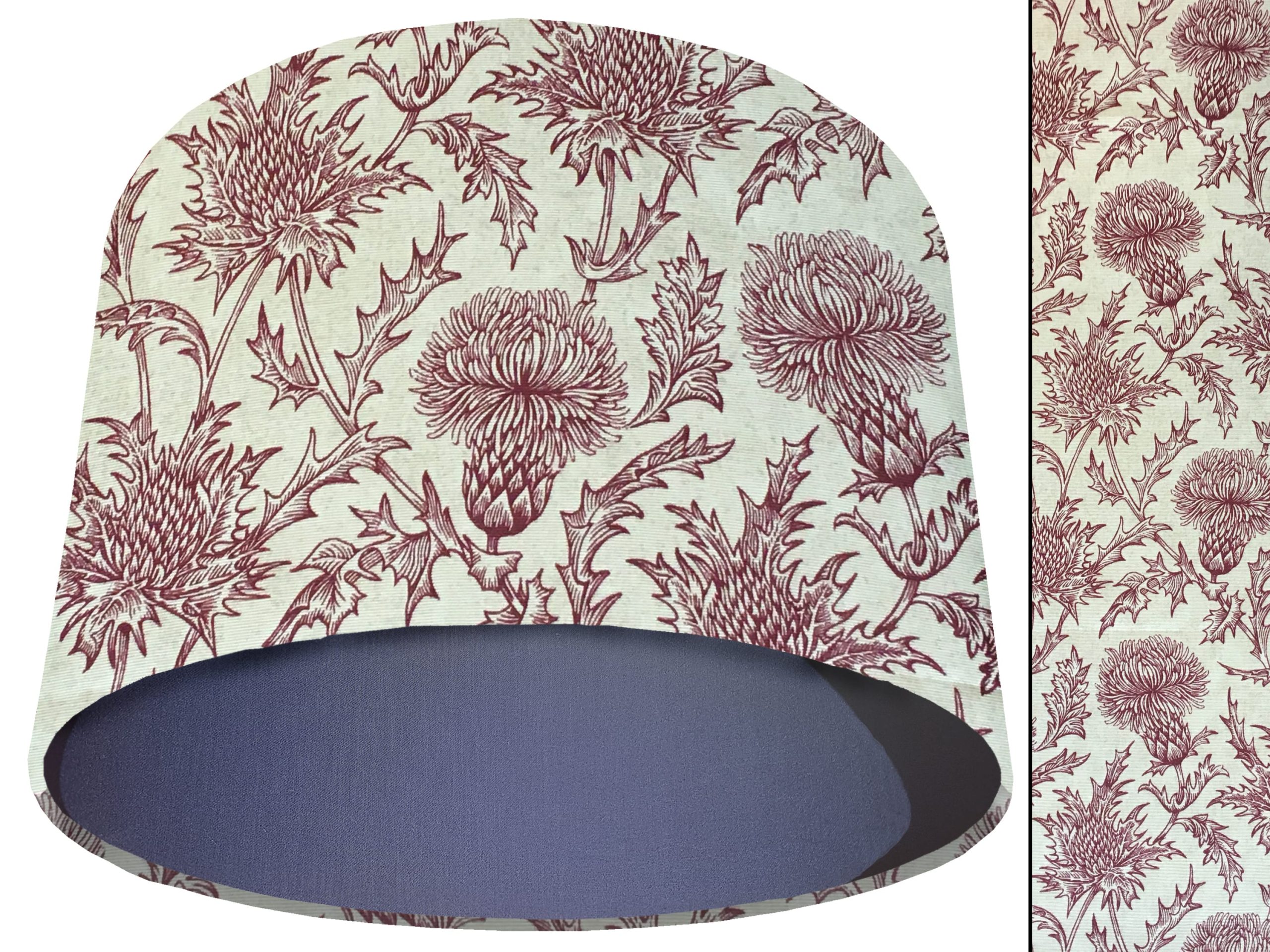 Red Thistle Light Shade Blue, Scottish Thistle Lampshade