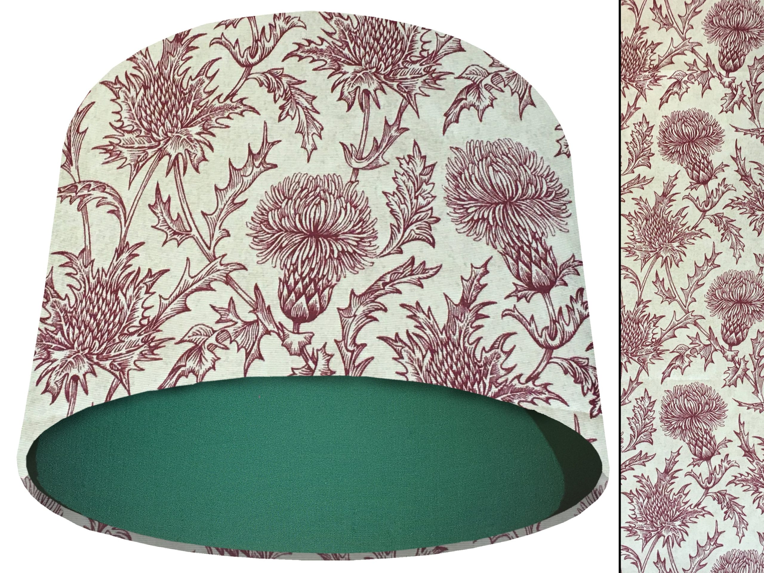 Red Thistle Light Shade Green, Scottish Thistle Lampshade