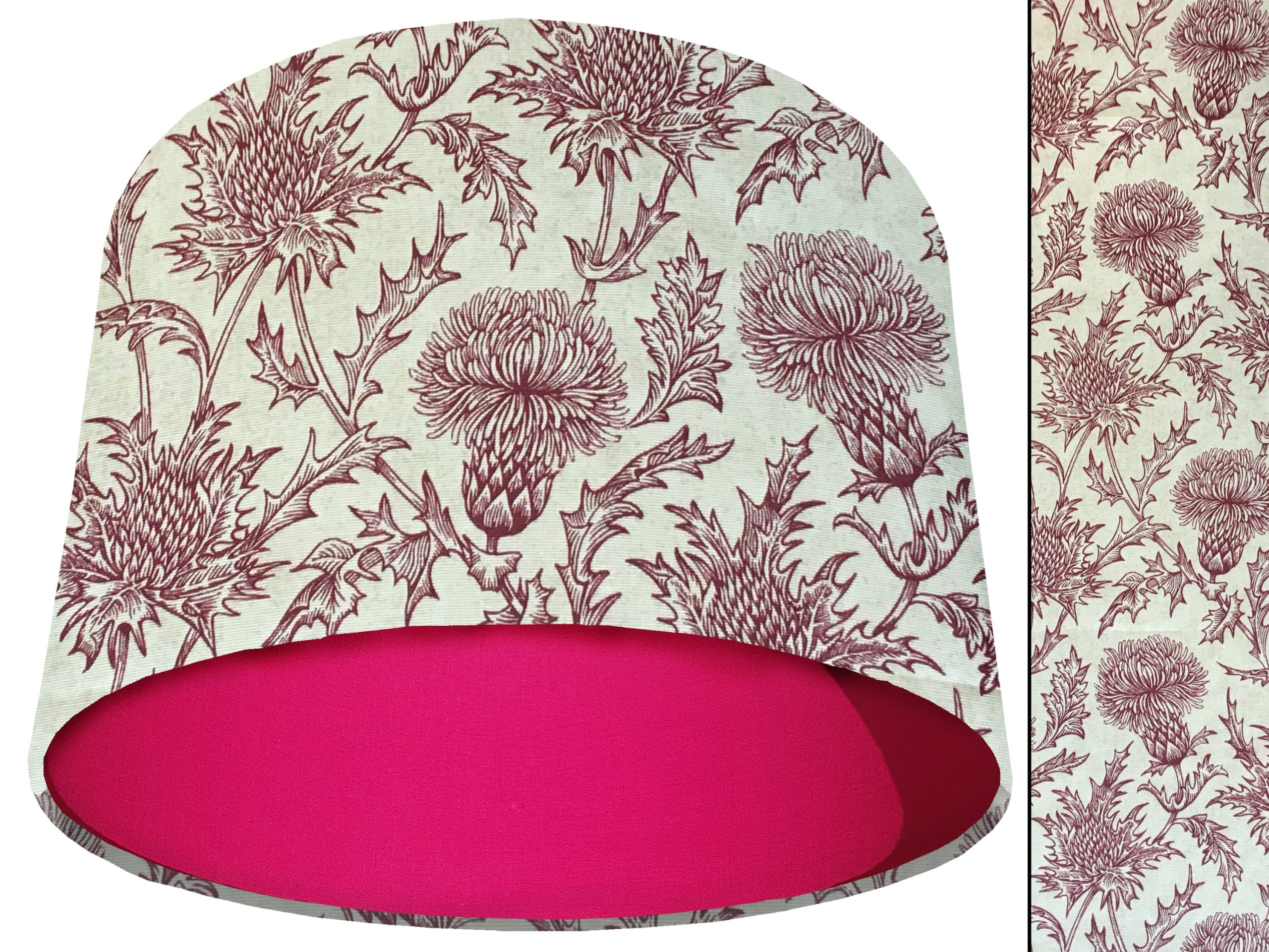 Red Thistle Light Shade Pink, Scottish Thistle Lampshade