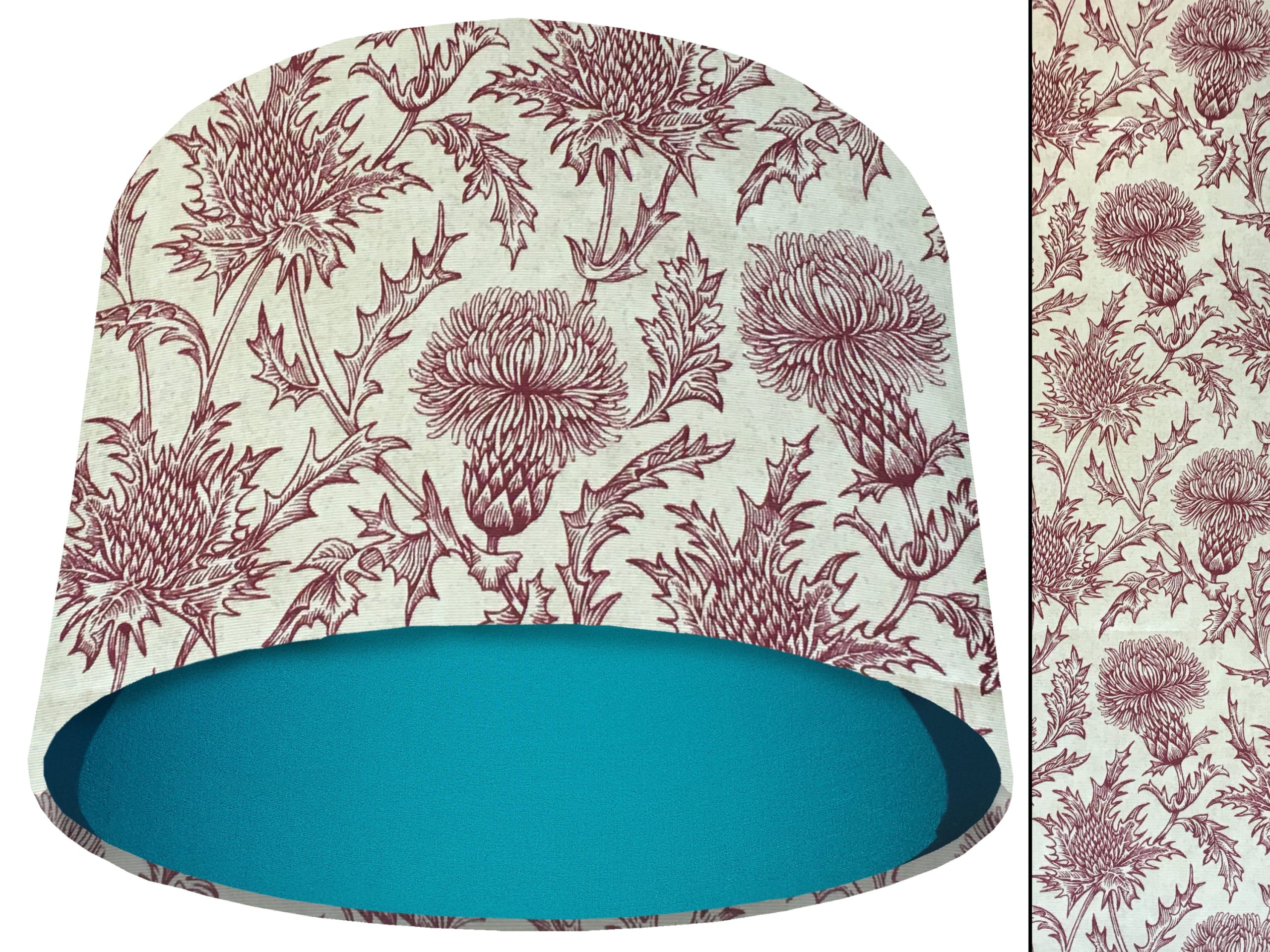 Red Thistle Light Shade Teal, Scottish Thistle Lampshade