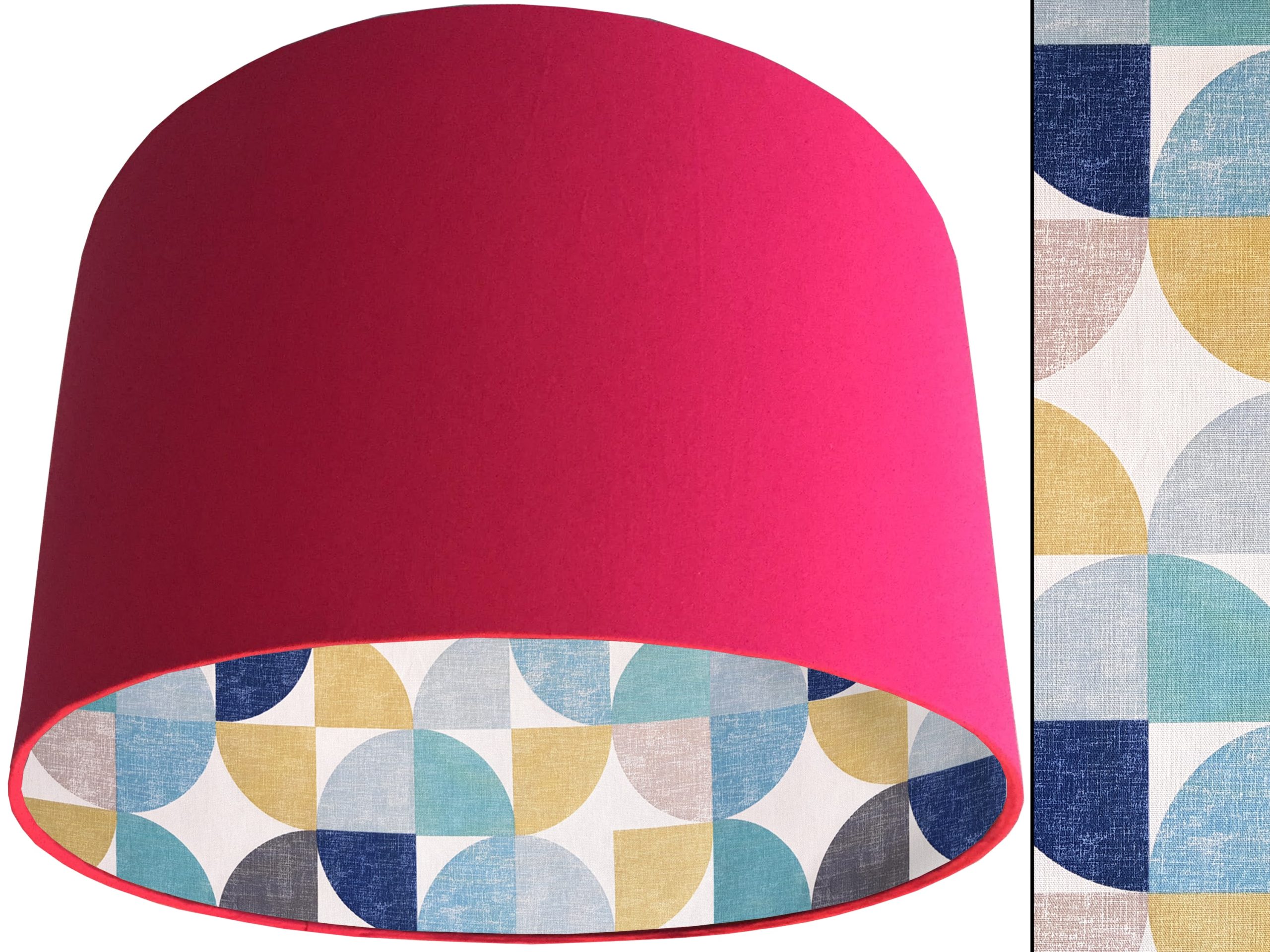 Spiral Capri Blue Lampshade Pink, Retro Home Light Shade