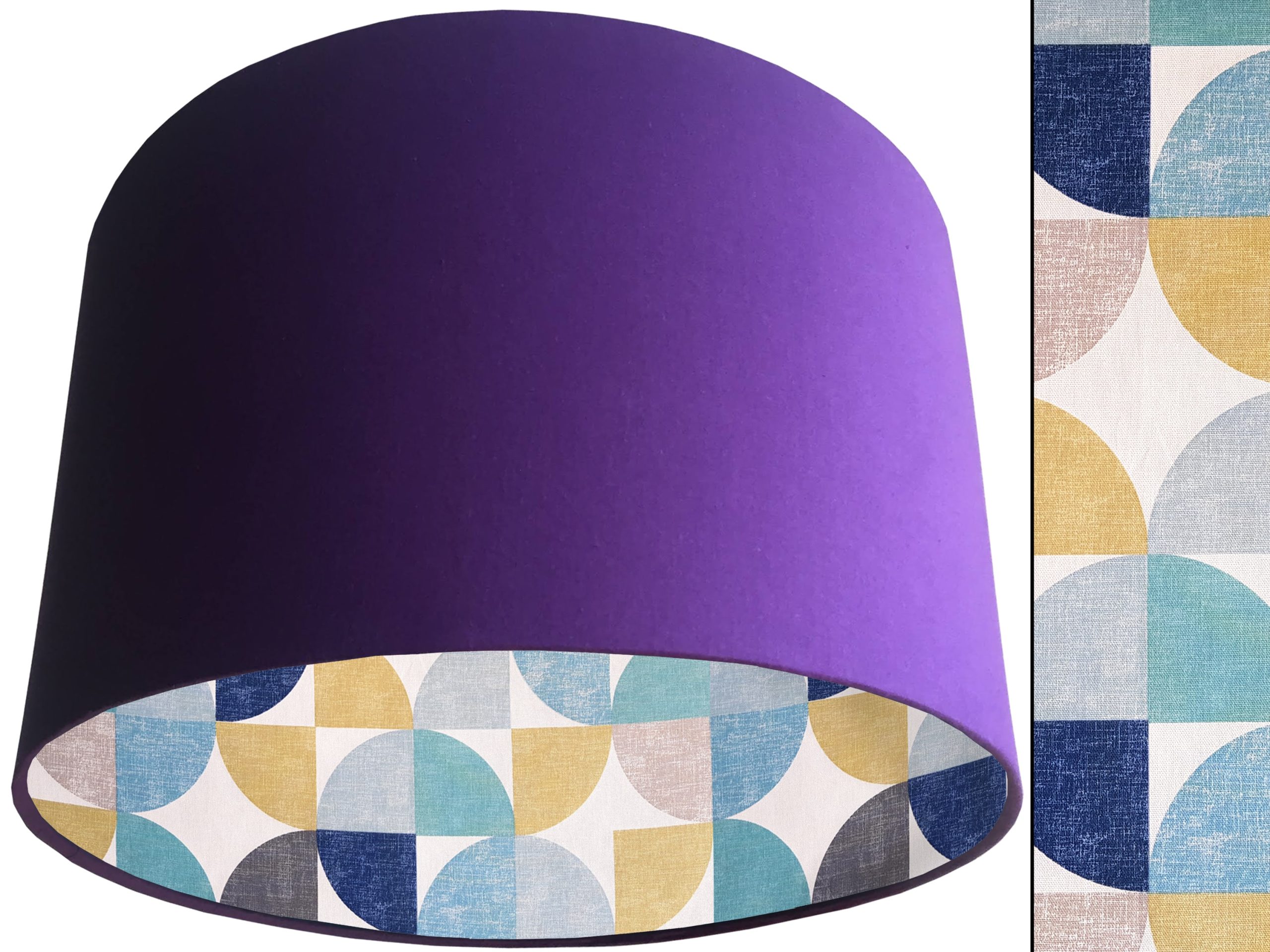 Spiral Capri Blue Lampshade Purple, Retro Home Light Shade