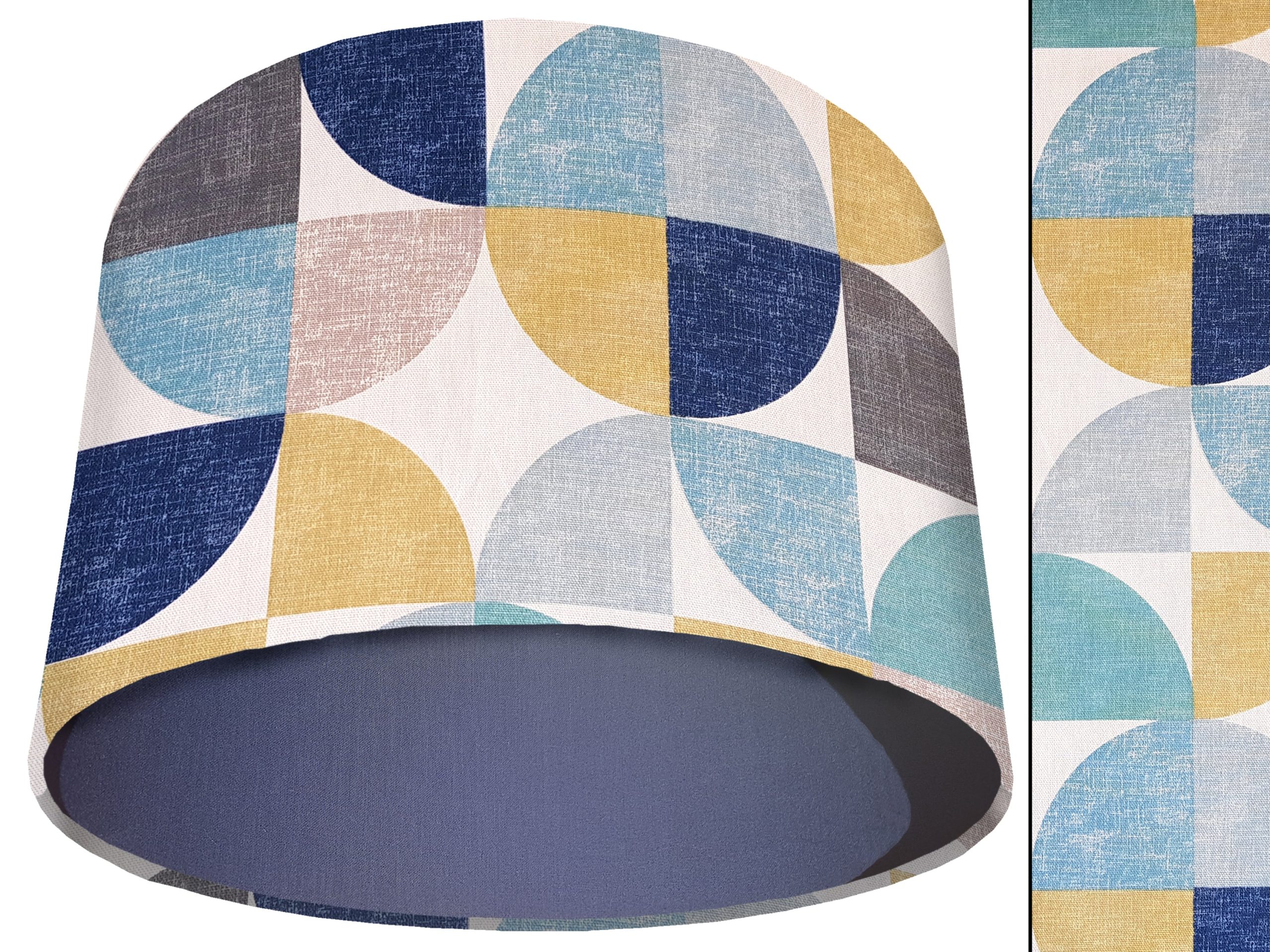 Spiral Capri Blue Light Shade Blue, Geometric Lampshade